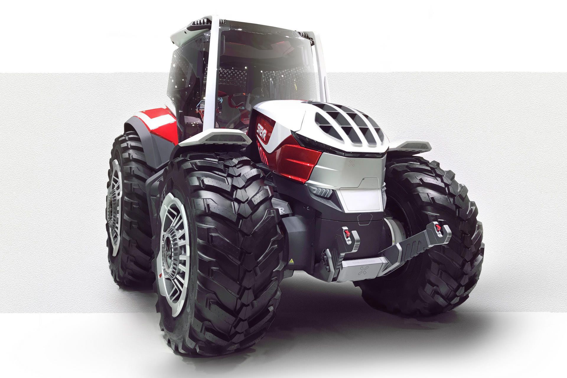 نمای جلو تراکتور هیبریدی اشتایر کانسپت / Steyr Konzept Hybrid Tractor