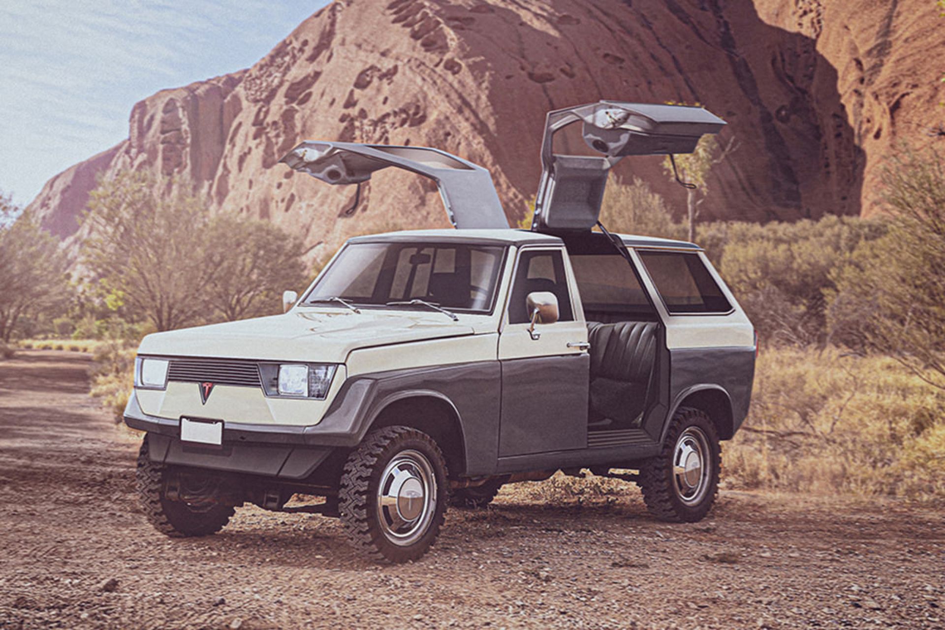 tesla model x 1960s render / رندر تسلا مدل ایکس