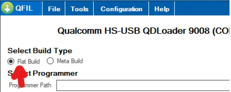 عبارت Select Build Type درایور کوالکام ویندوز ۱۰