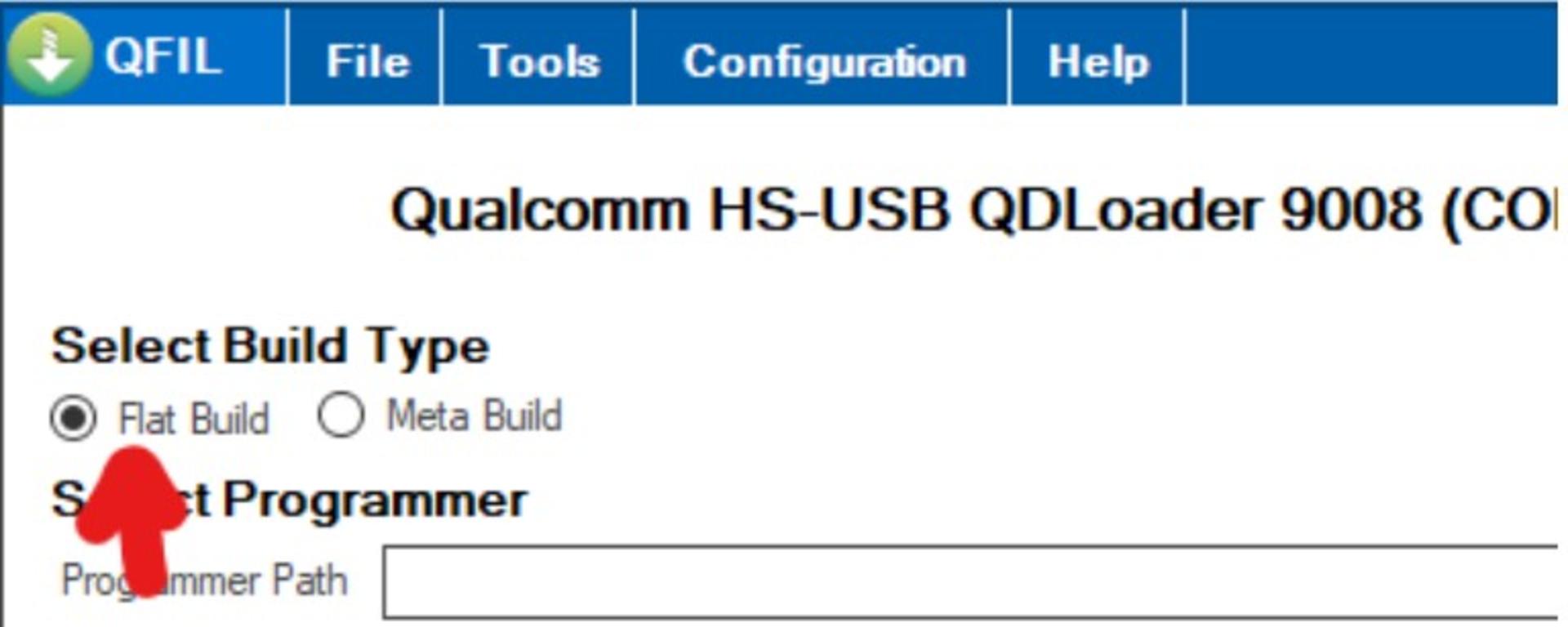 عبارت Select Build Type درایور کوالکام ویندوز ۱۰
