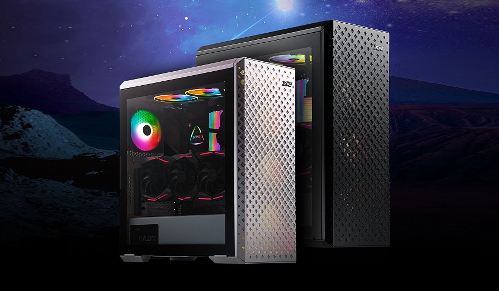 کیس گیمینگ XPG DEFENDER PRO از نمای جلو رنگ بندی