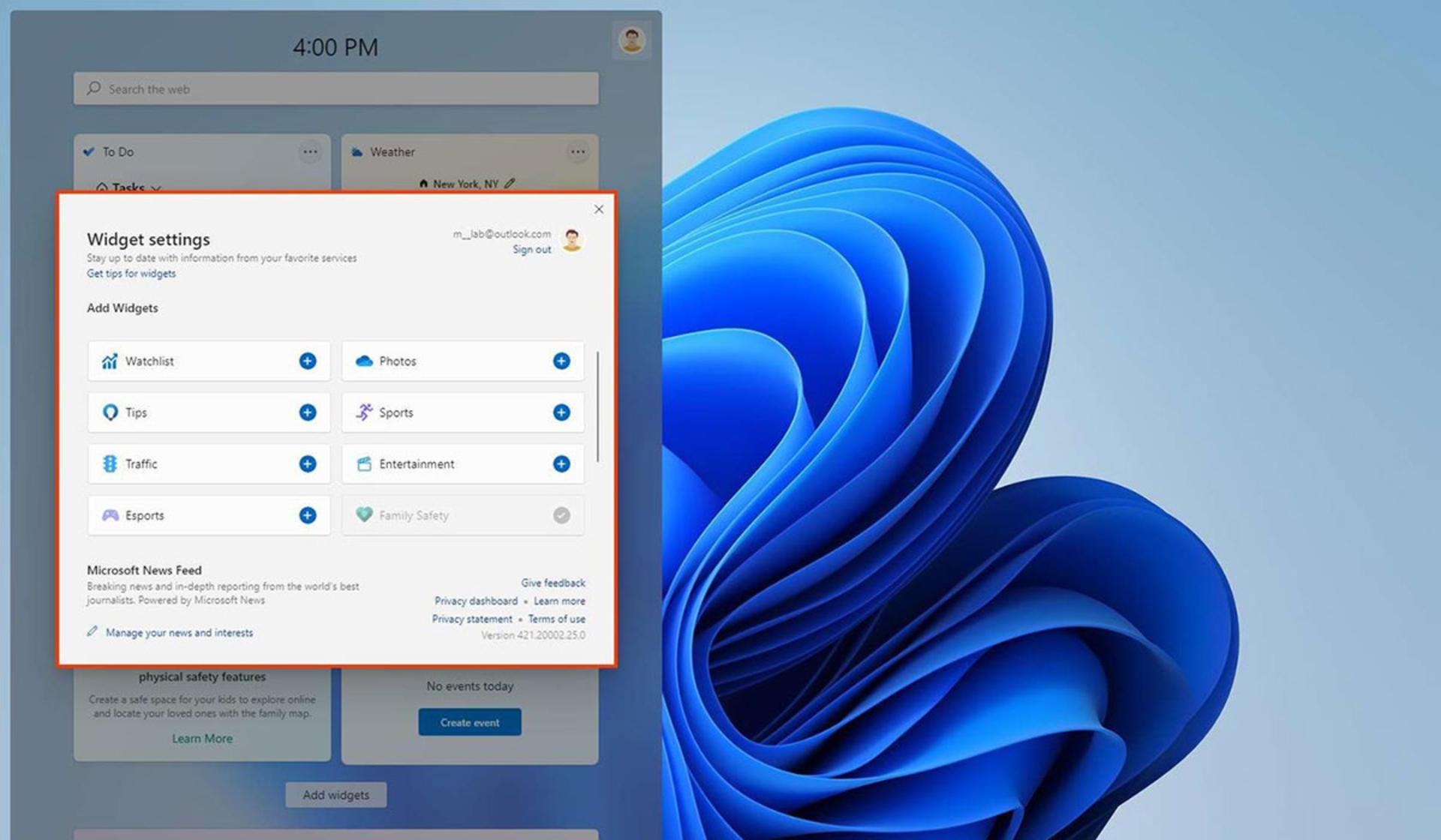 ویجت ویندوز ۱۱
