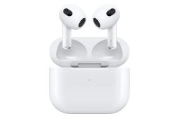 نمای روبرو هدفون بی سیم اپل ایرپاد نسل سوم / Apple AirPods 3rd Generation