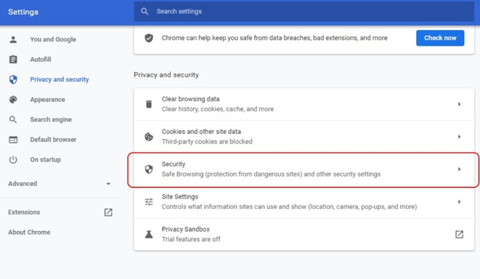 فعال کردن حالت enhanced safe browsing