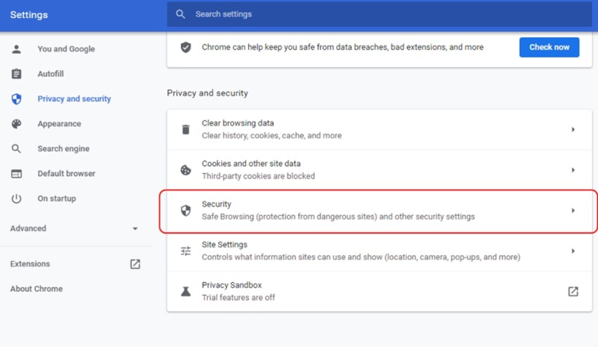 فعال کردن حالت enhanced safe browsing