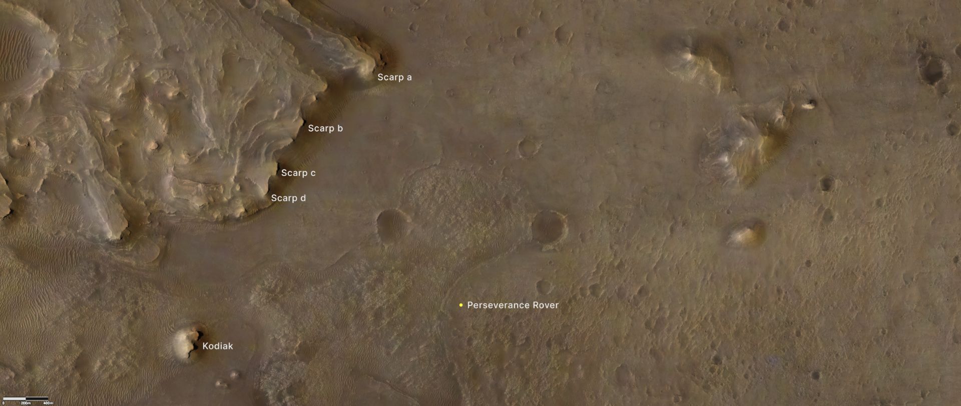 تصویر ماهواره ای از دهانه جزیرو در مریخ