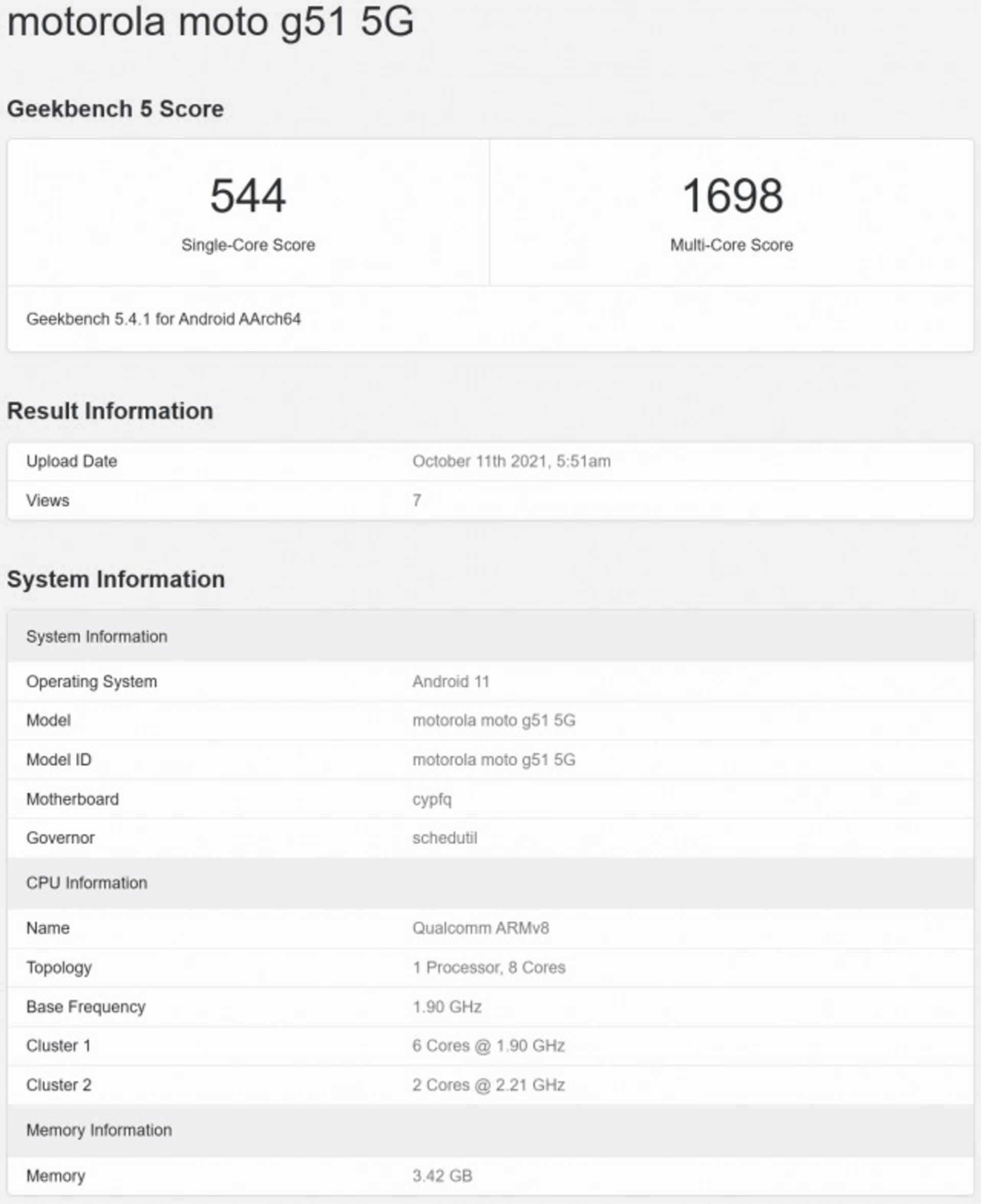 موتورولا موتو G51 5g