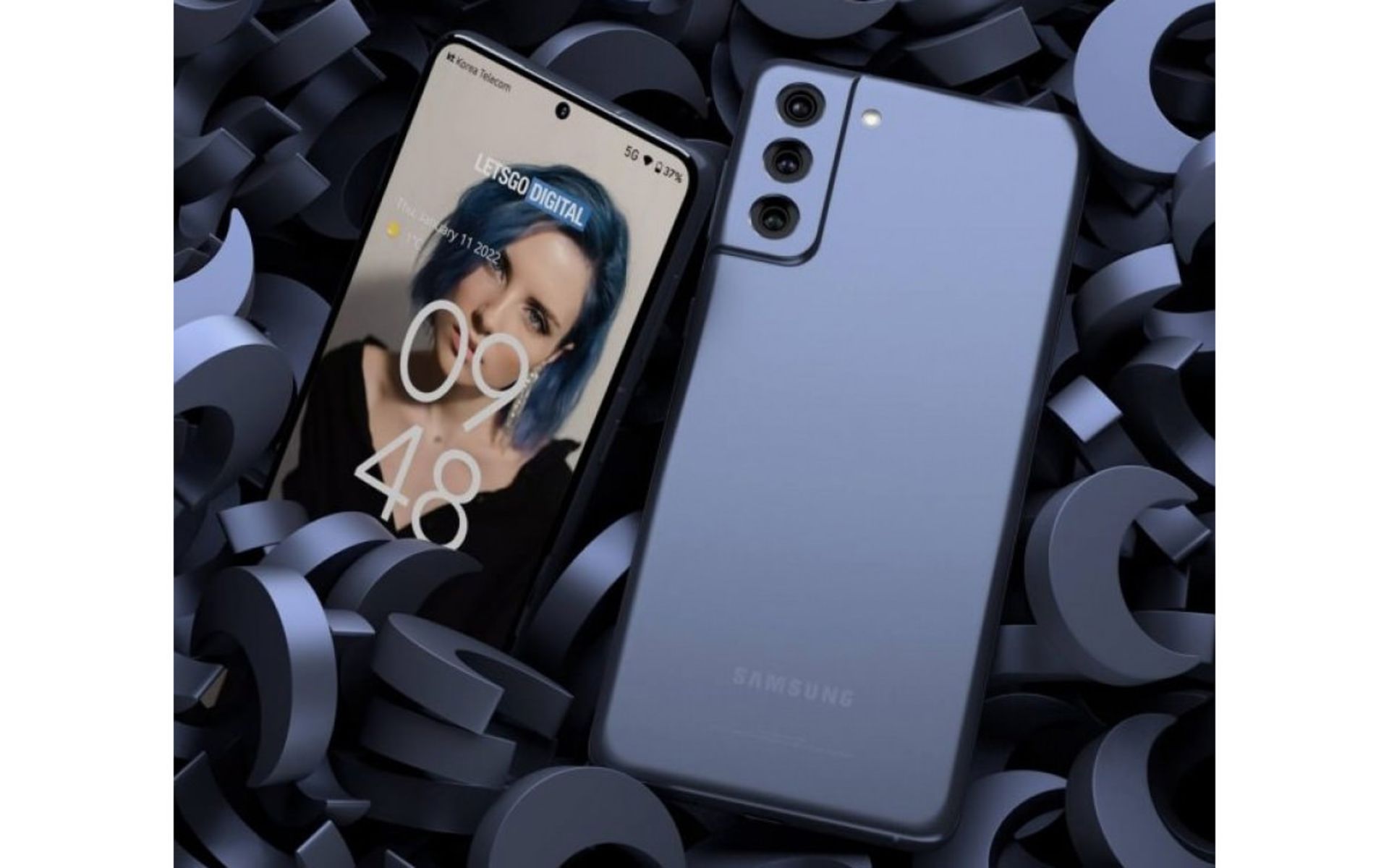 تصویر رندر گلکسی اس ۲۱ اف ای در رنگ آبی