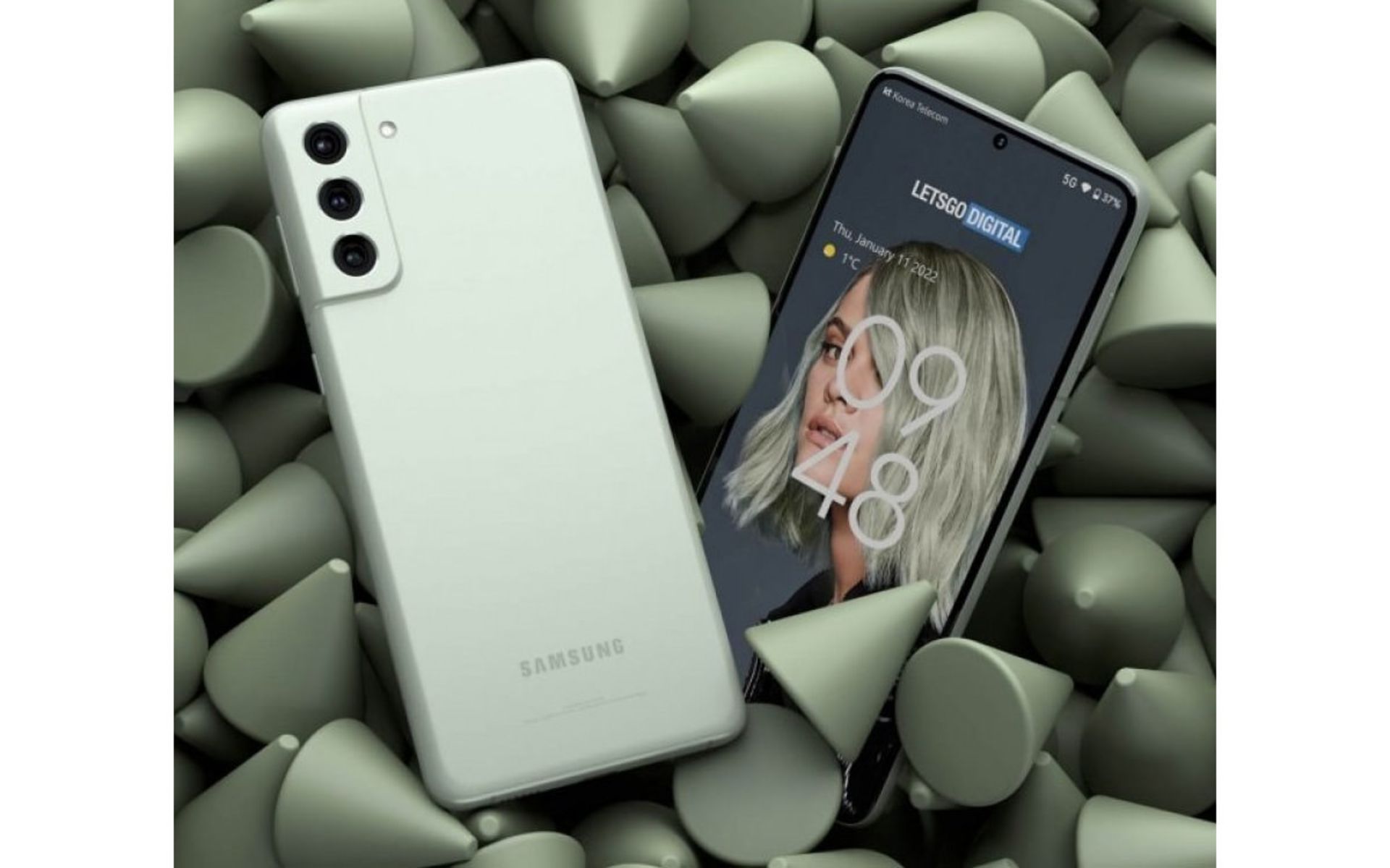 تصویر رندر گلکسی اس ۲۱ اف ای در رنگ سبز