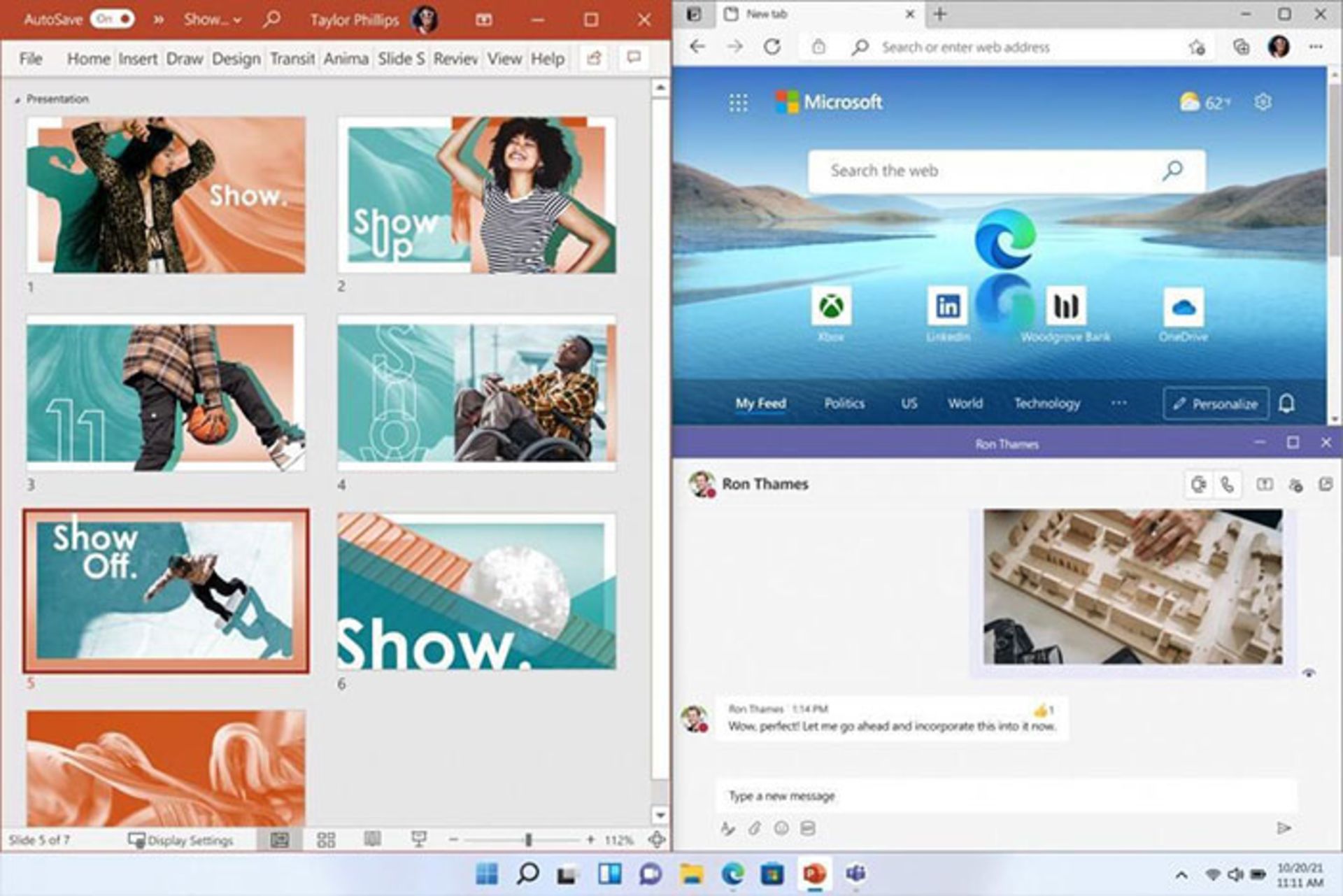 قابلیت snap layouts
