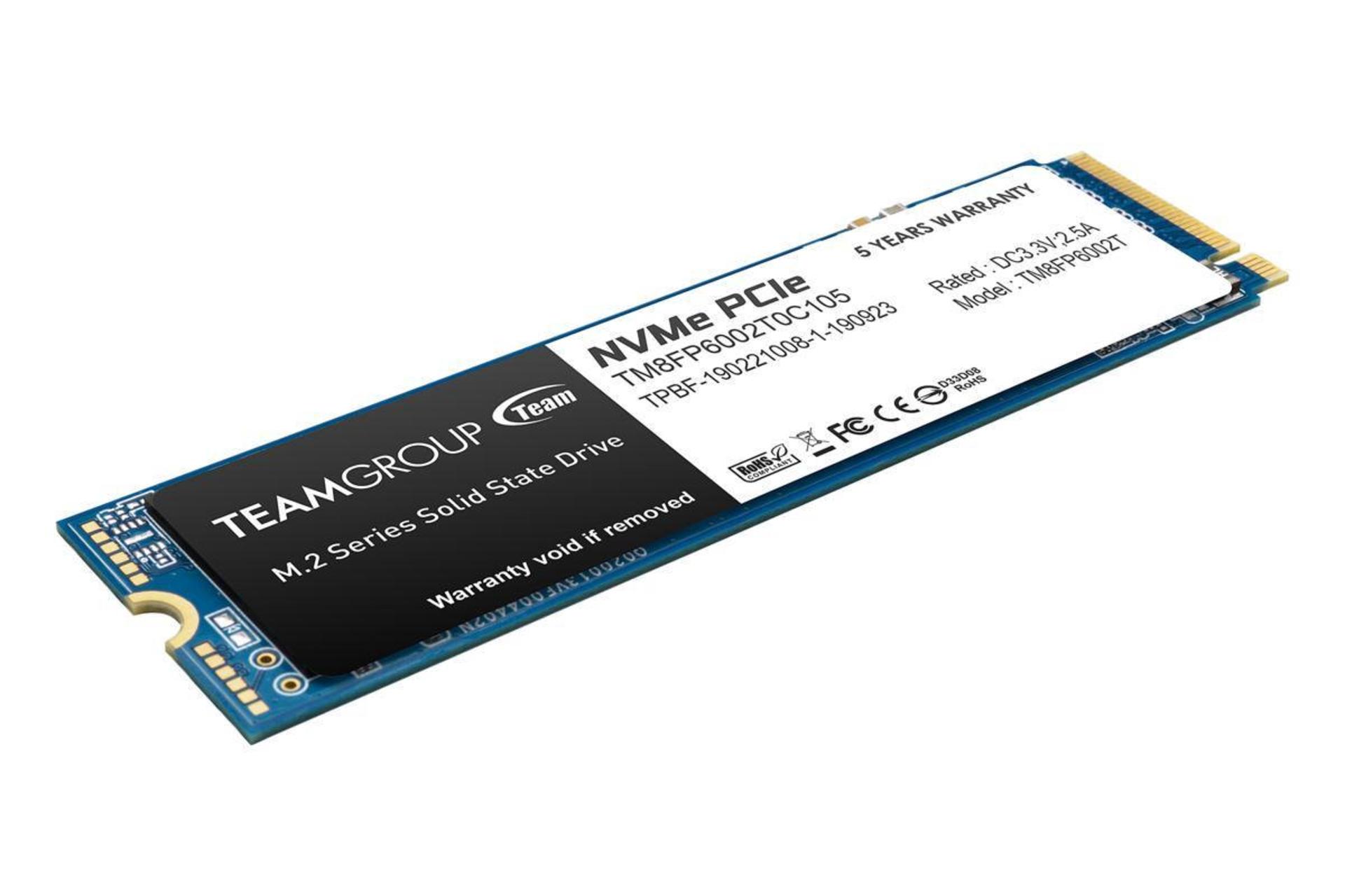 نمای چپ SSD تیم گروپ MP33 NVMe M.2 ظرفیت 2 ترابایت TeamGroup