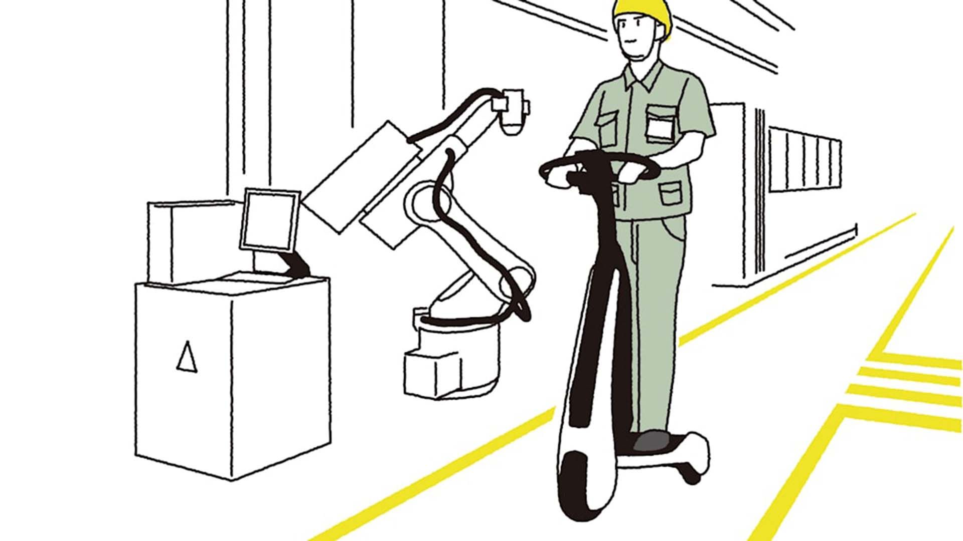 اسکوتر برقی سه چرخه تویوتا / Toyota C+walk electric scooter در کارخانه 