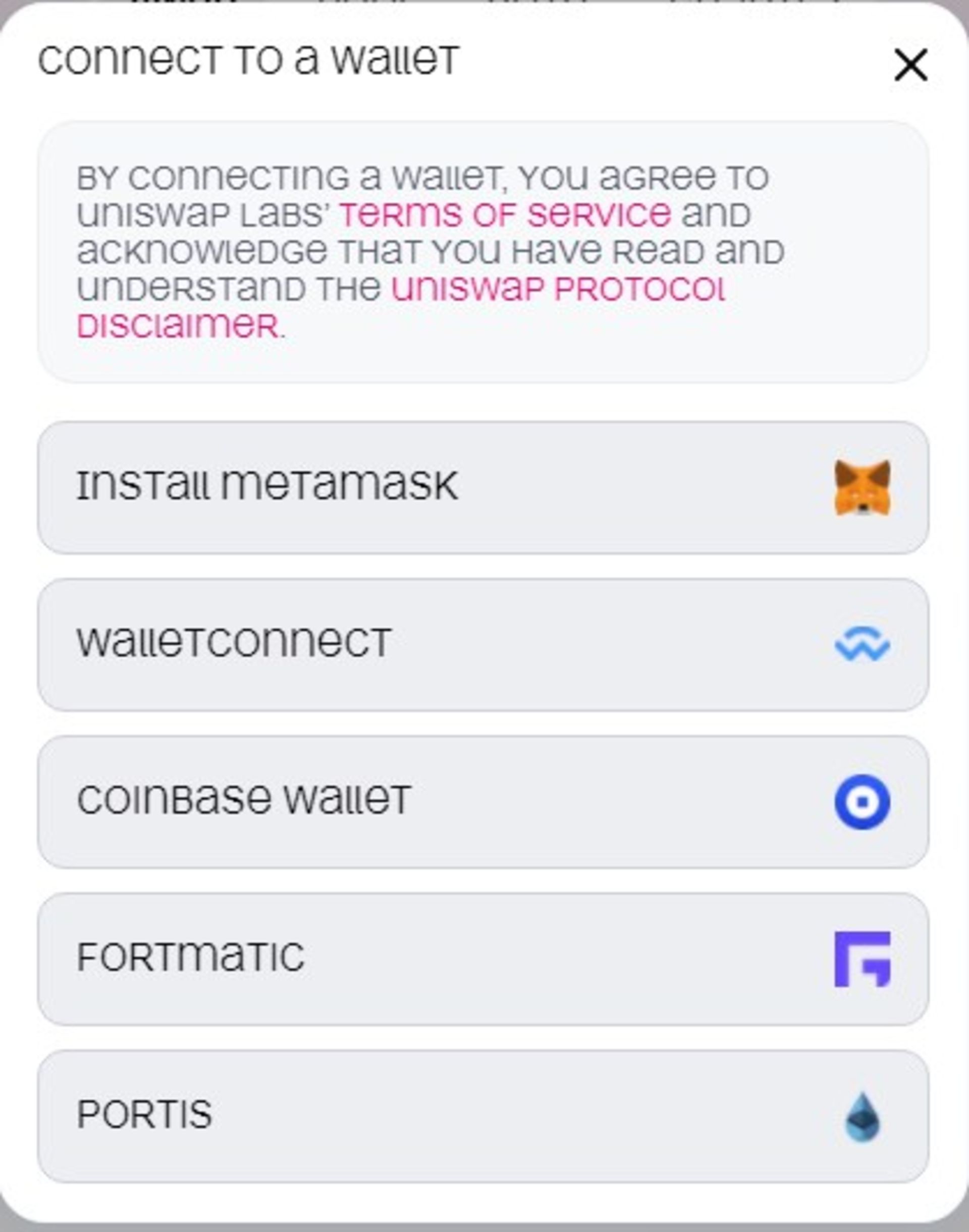 اتصال کیف پول به صرافی یونی سواپ