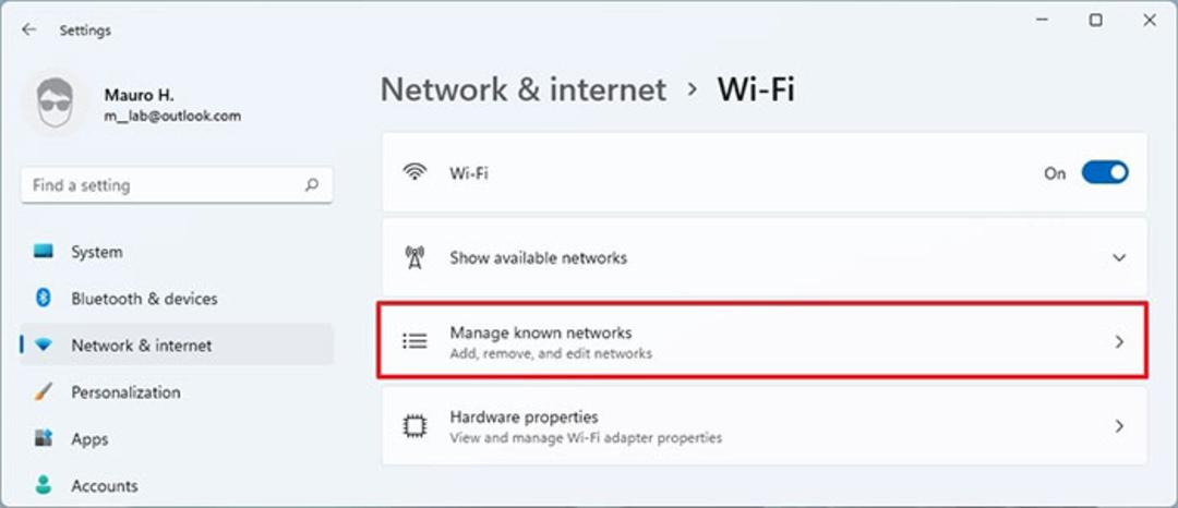 اتصال از طریق settings