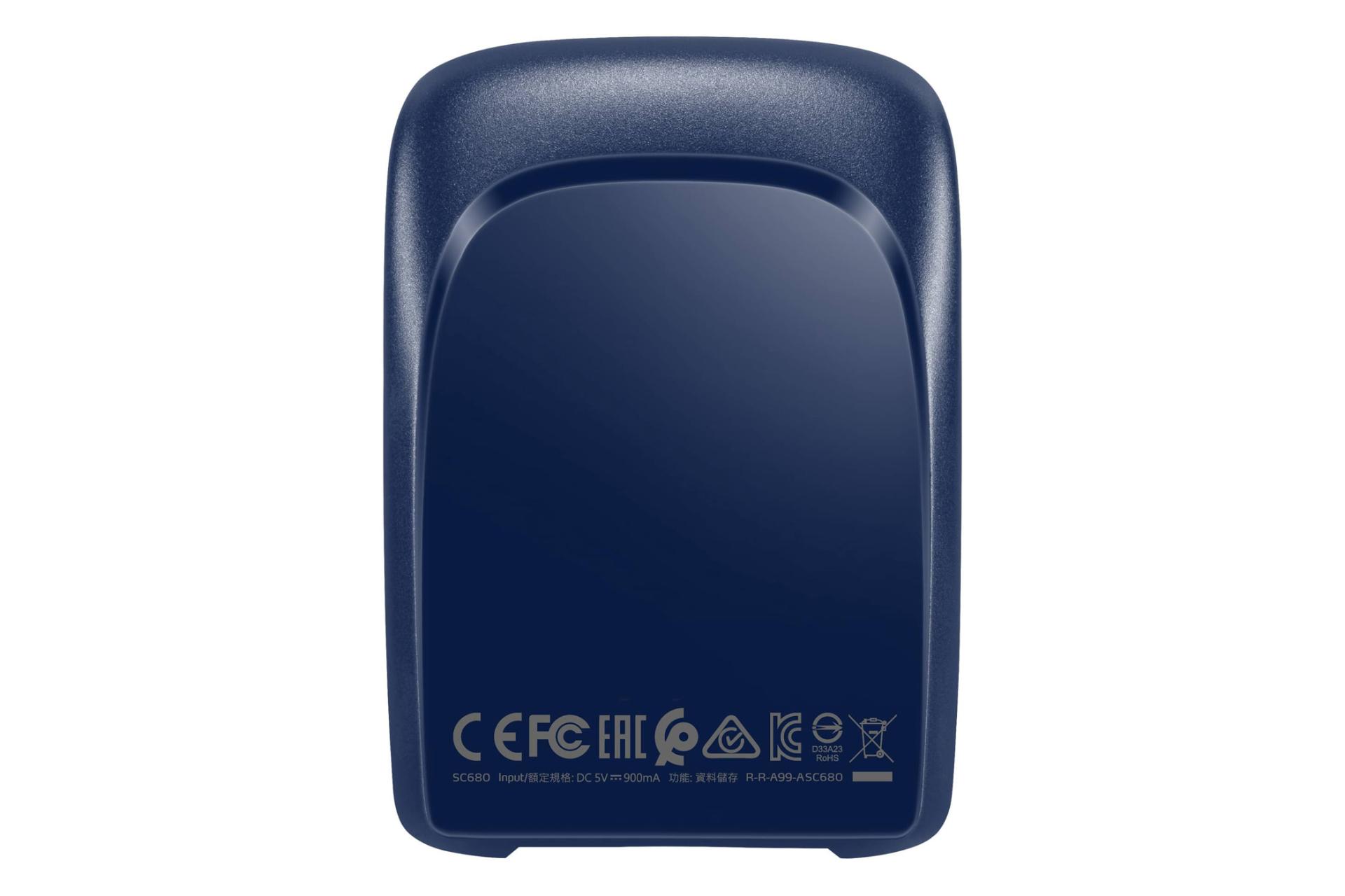 نمای پشت SSD ای دیتا SC680 USB 3.2 Gen 2 ظرفیت 1.92 ترابایت آبی