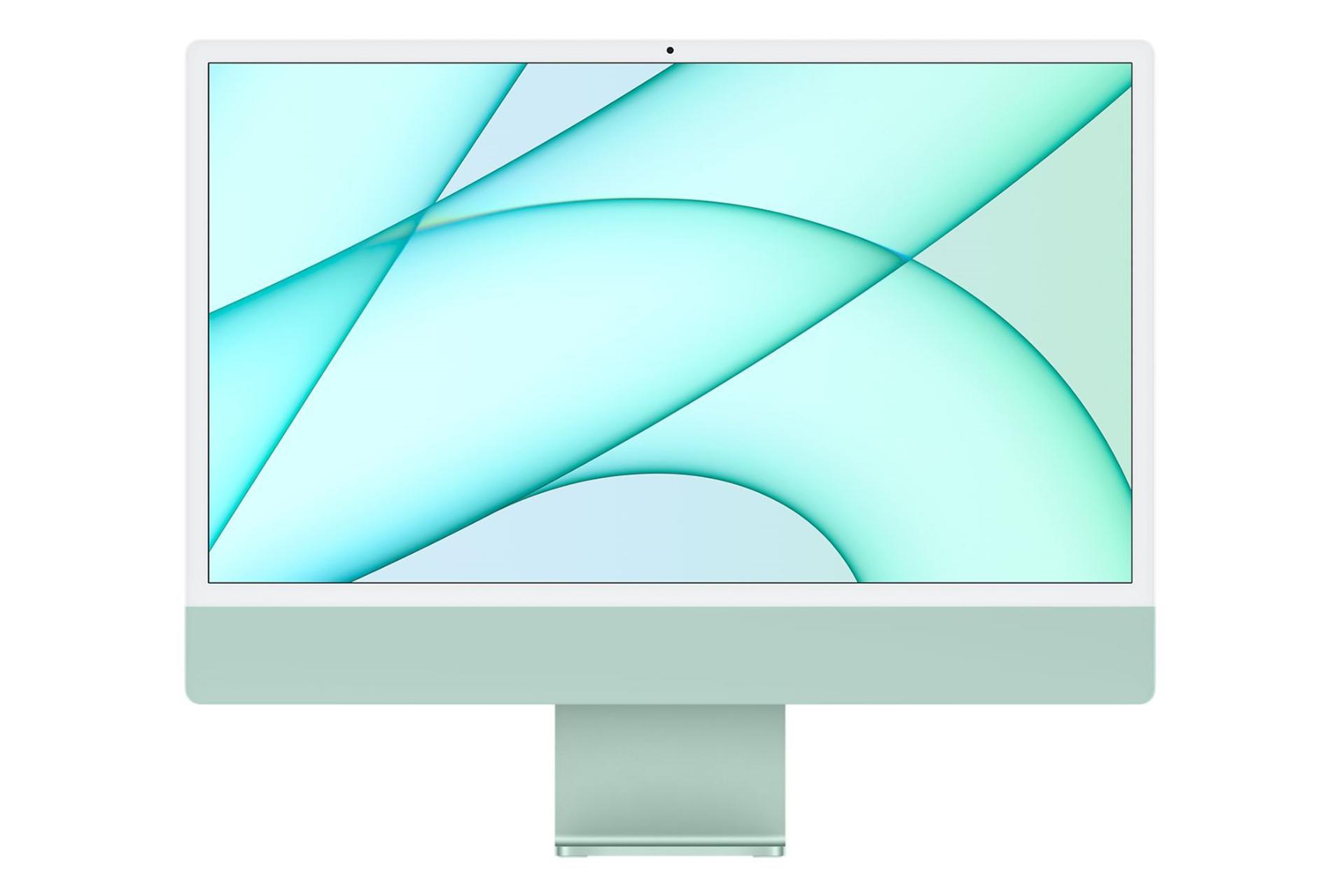 نمای روبرو کامپیوتر آل این وان All in One Apple iMac M1 سبز