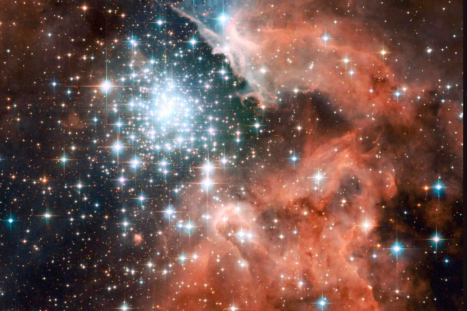 مرجع متخصصين ايران هزاران ستاره‌ي جوان در حال شكل‌گيري در سحابي عظيم در راه شيري