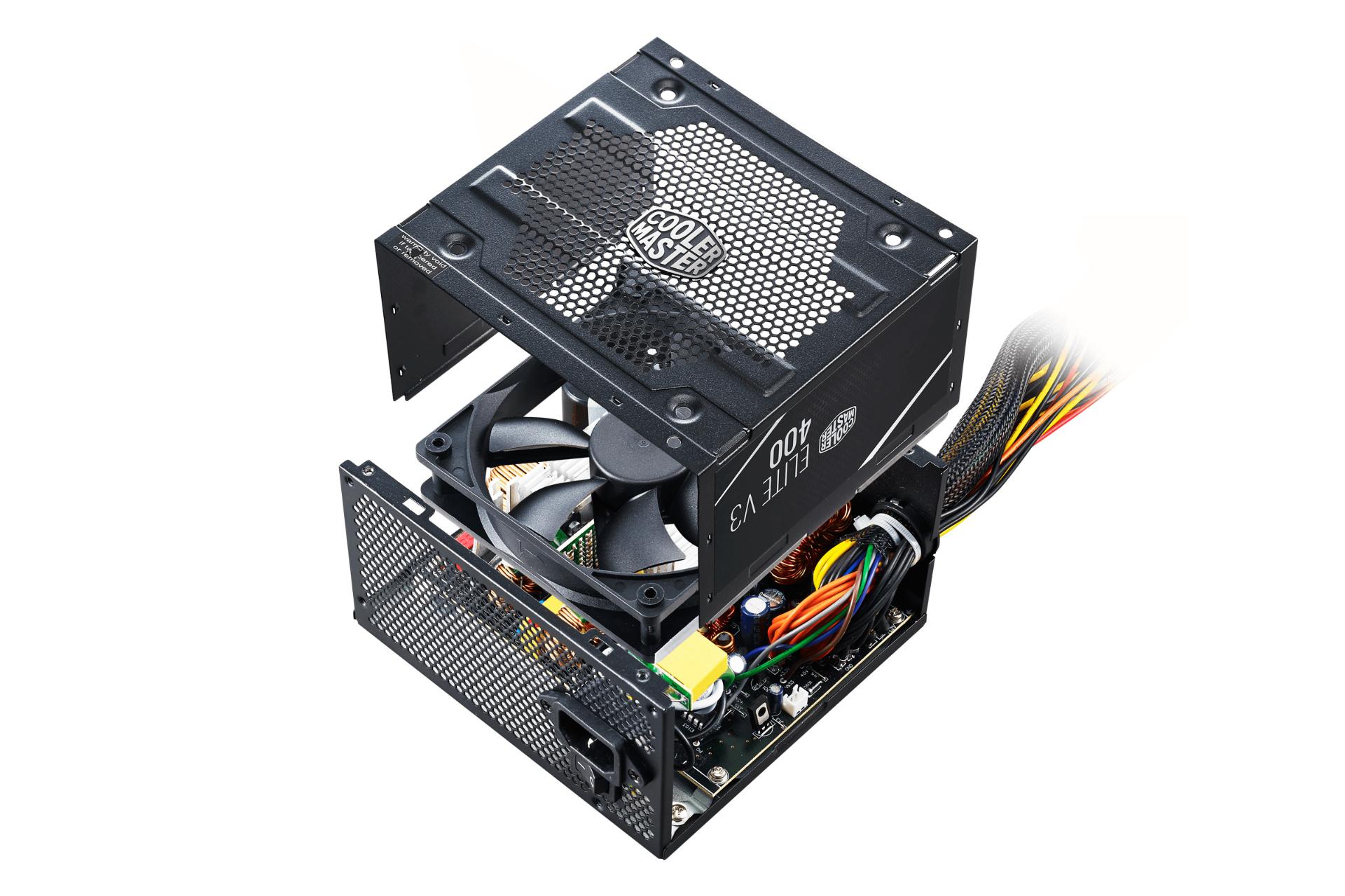 پاور کامپیوتر کولر مستر ELITE V3 230V با توان 400 وات نمای جعبه
