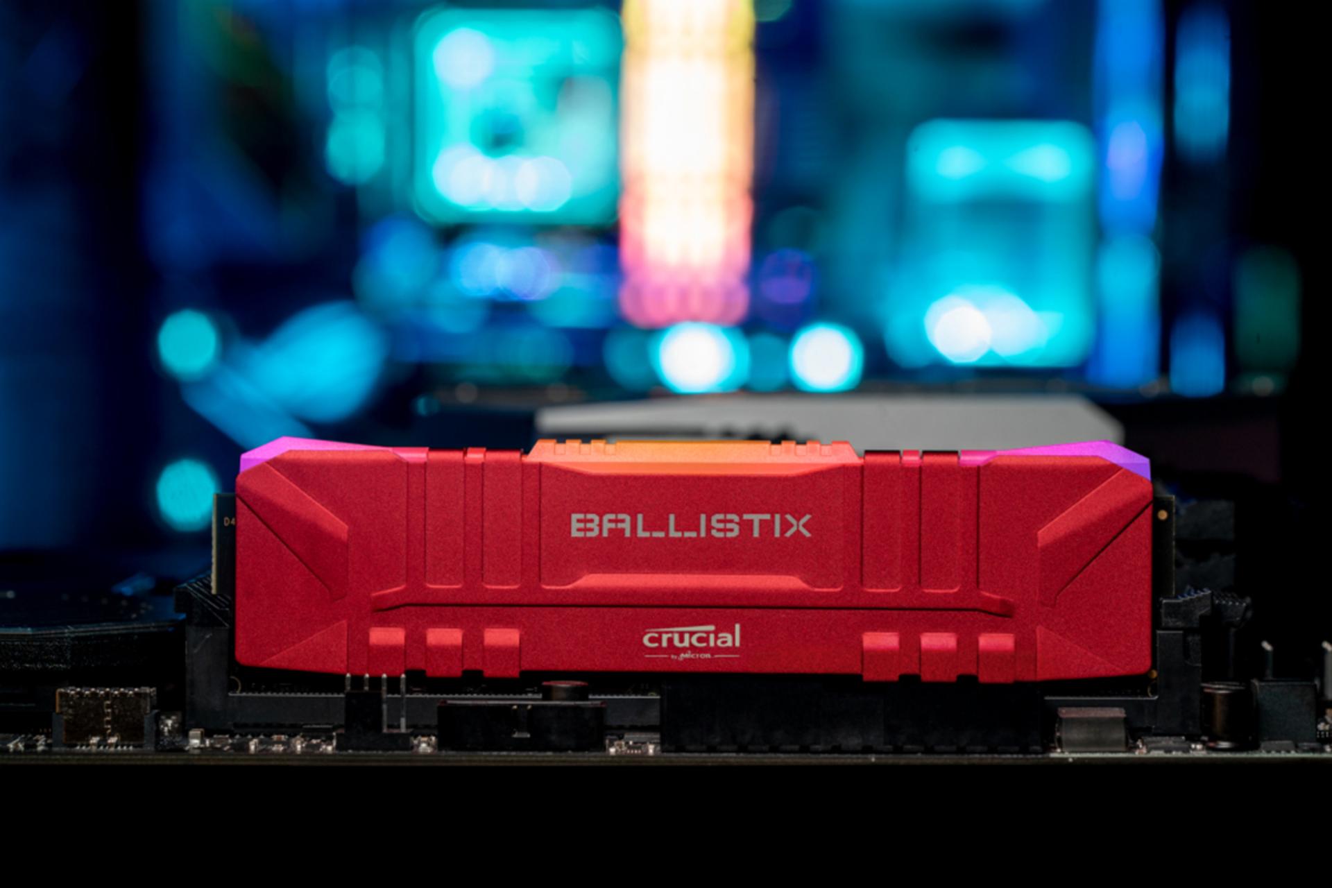 نمای نزدیک رم کروشیال Ballistix ظرفیت 32 گیگابایت (2x16) از نوع DDR4-3200