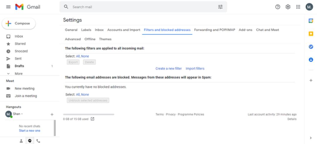 ساخت فیلتر در جیمیل