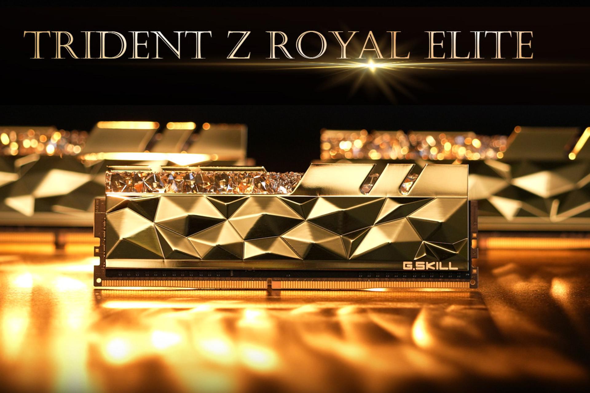 نمای نزدیک رم جی اسکیل Trident Z Royal Elite ظرفیت 32 گیگابایت (2x16) از نوع DDR4-4266