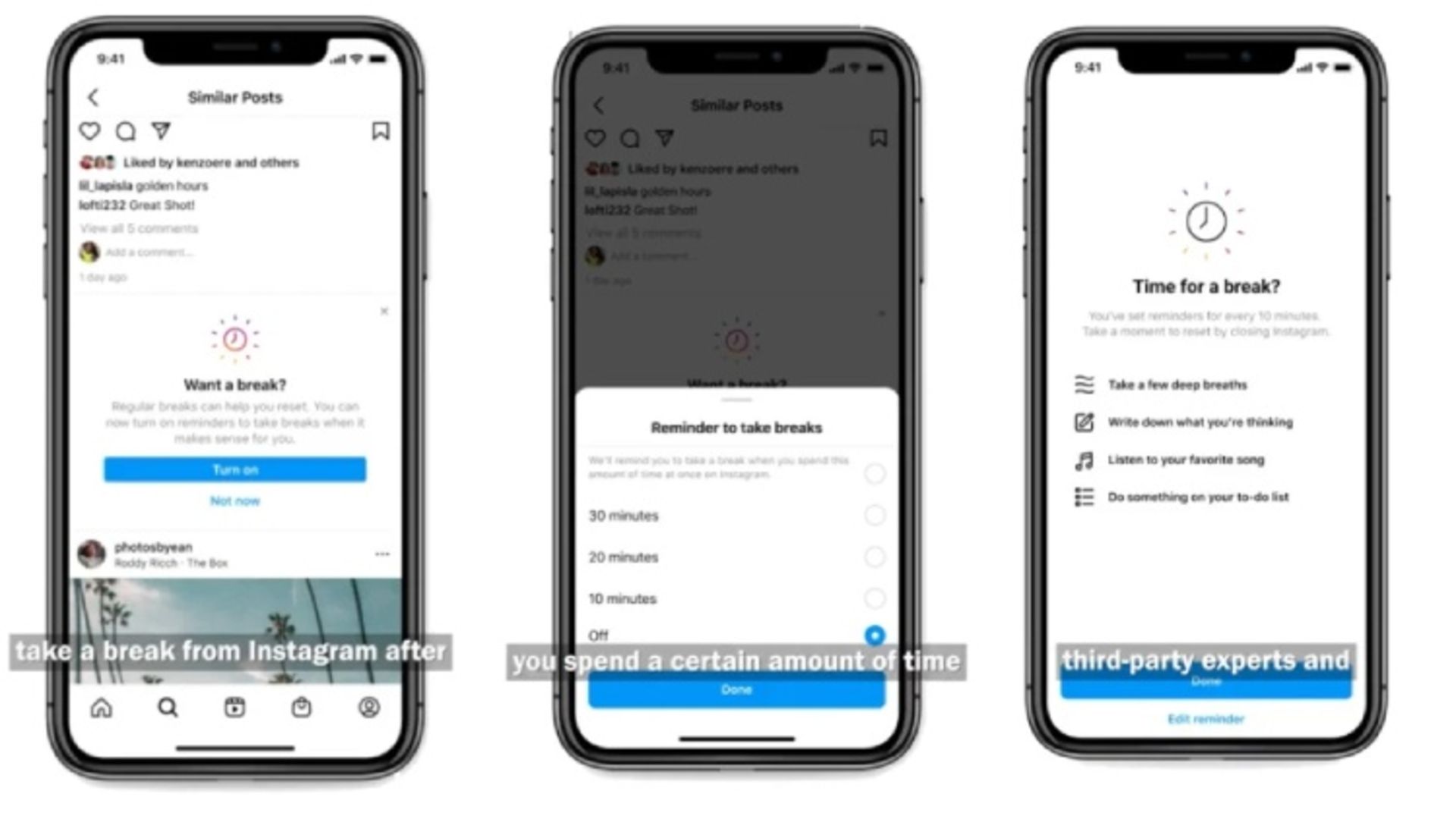 قابلیت take a break اینستاگرام