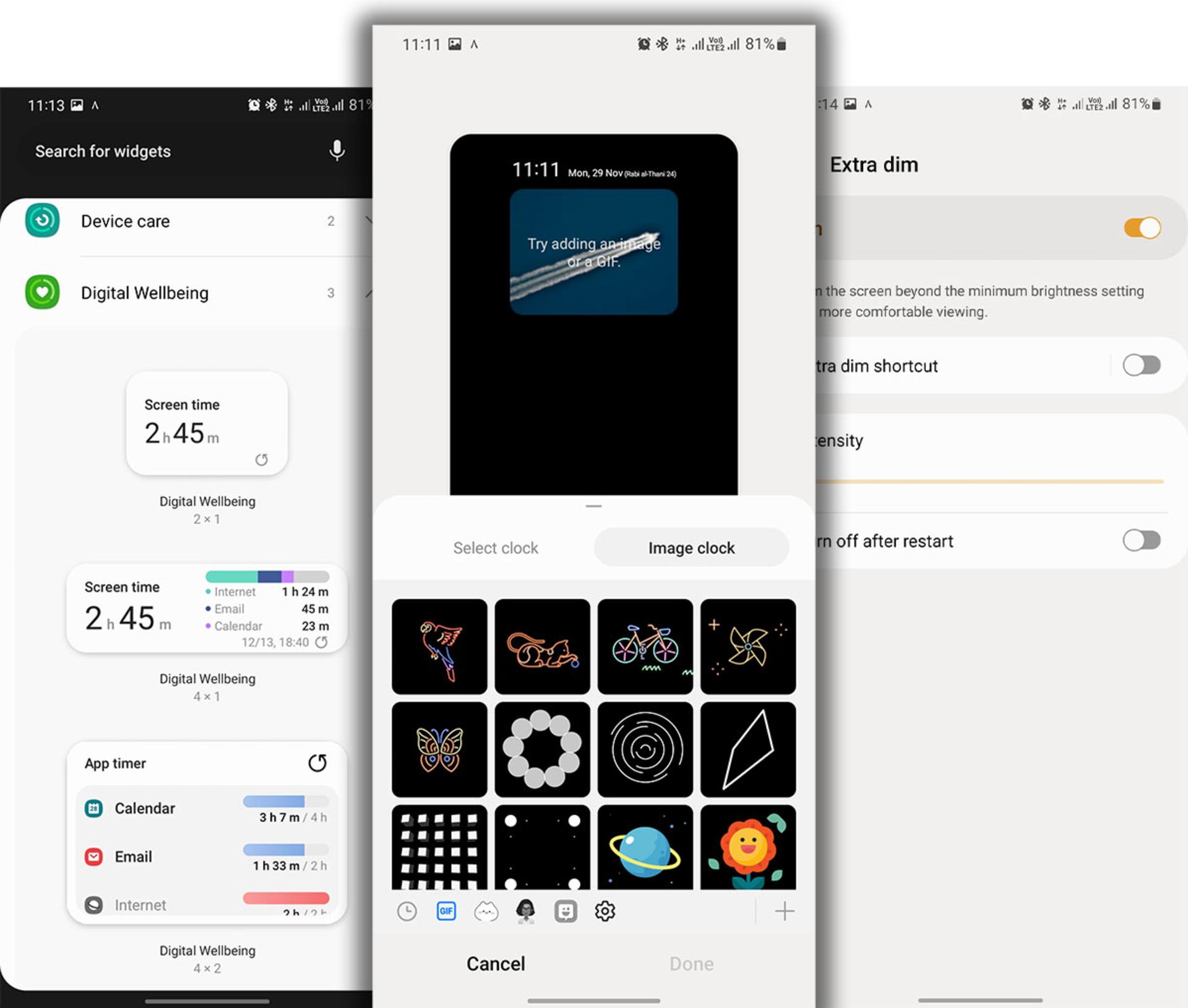 شخصی سازی AOD، ویجت‌ها و قابلیت Extra Dim در One UI 4