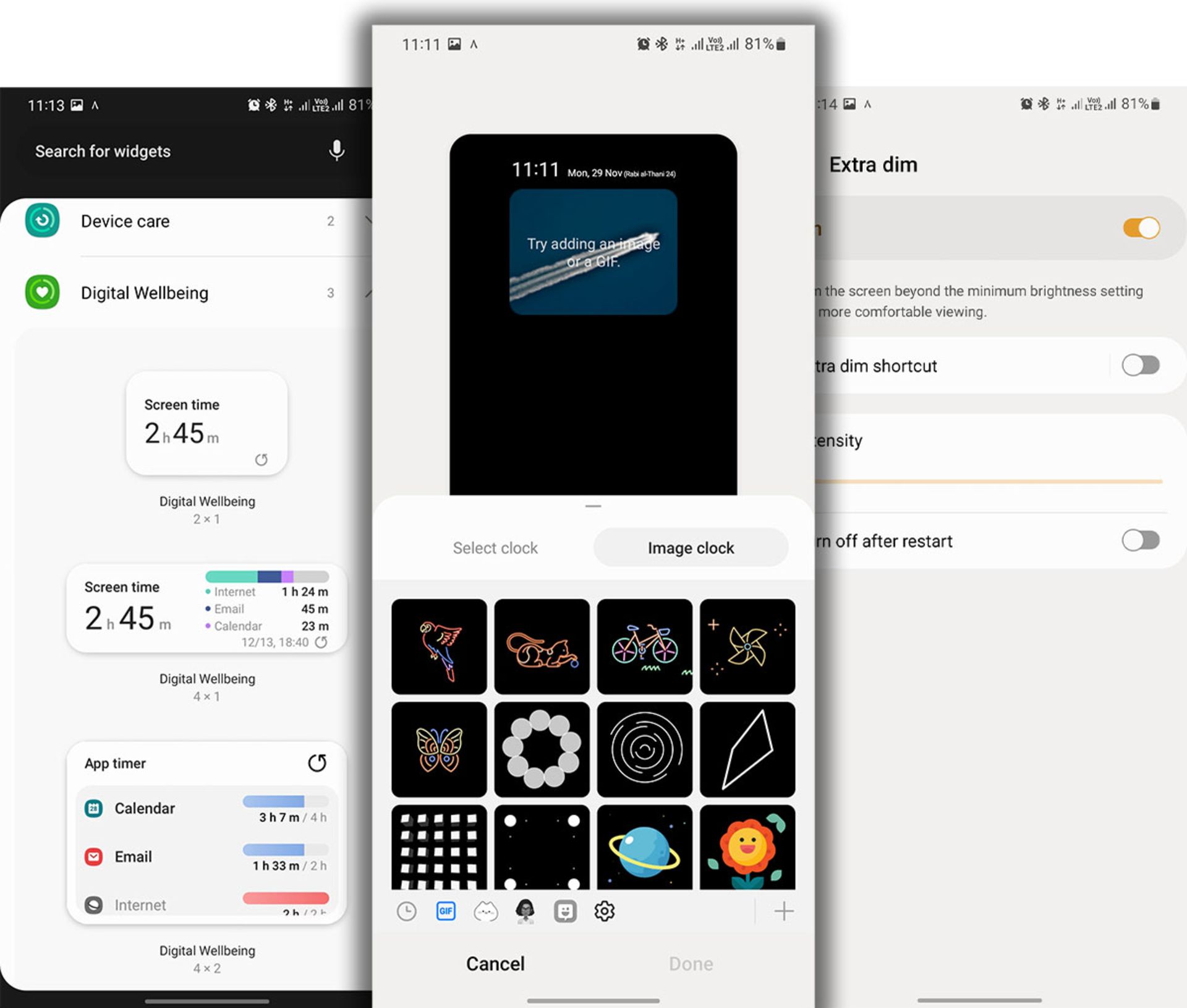 شخصی سازی AOD، ویجت‌ها و قابلیت Extra Dim در One UI 4