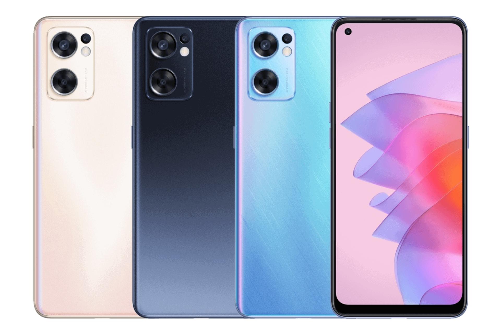رنگ های مختلف گوشی موبایل اوپو Oppo Reno7 SE 5G