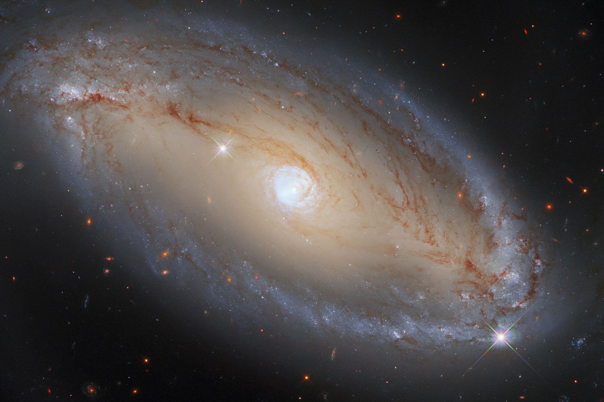 Bar spiral galaxy of Seyfert type