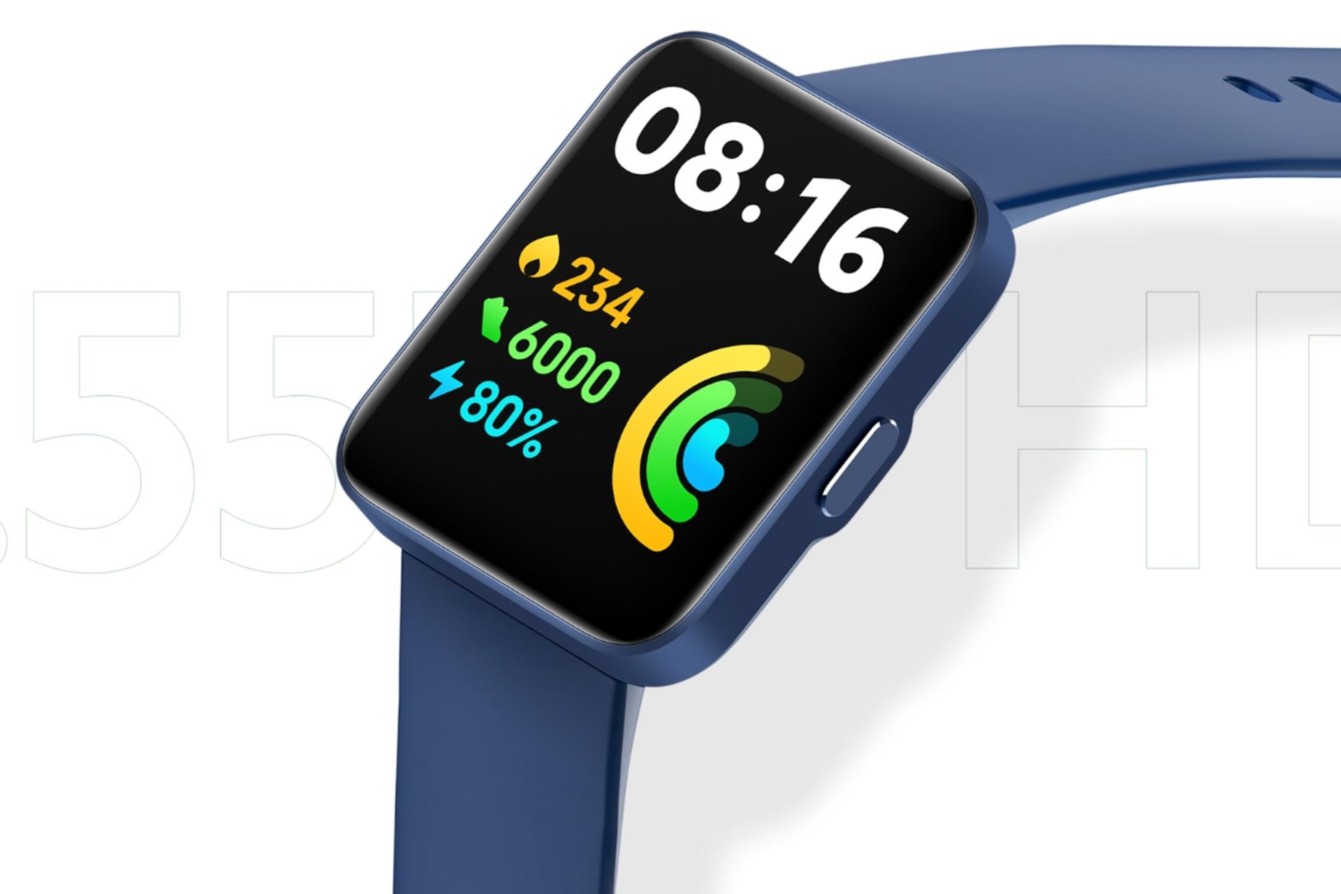 نمای جانبی Xiaomi Redmi Watch 2 Lite آبی