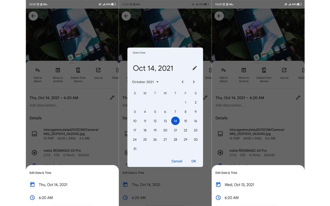 تغییر تاریخ و زمان عکس Google Photos در اندروید-۲