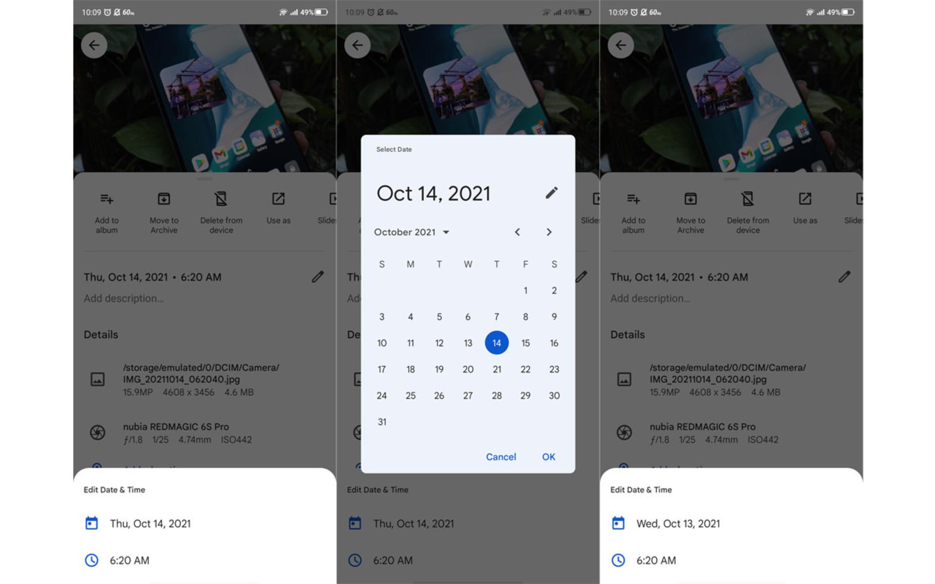 تغییر تاریخ و زمان عکس Google Photos در اندروید-۲