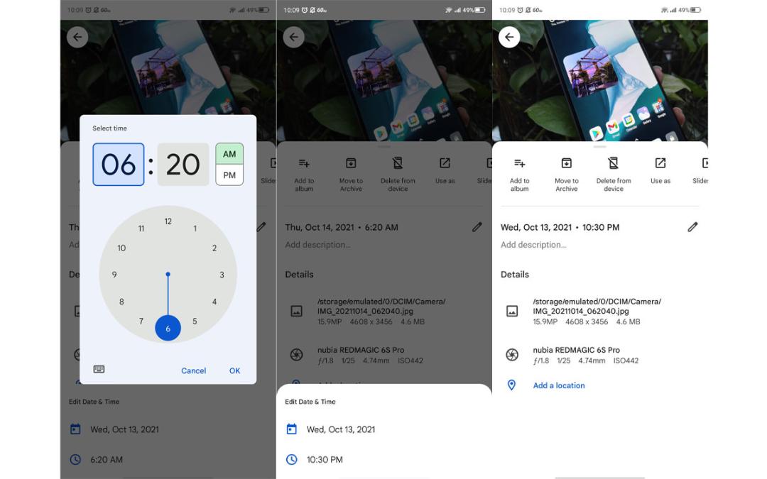 تغییر تاریخ و زمان عکس Google Photos در اندروید-۳