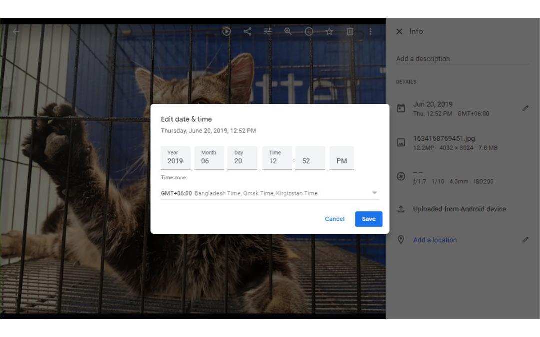 تغییر تاریخ و زمان عکس Google Photos در دسکتاپ-۴