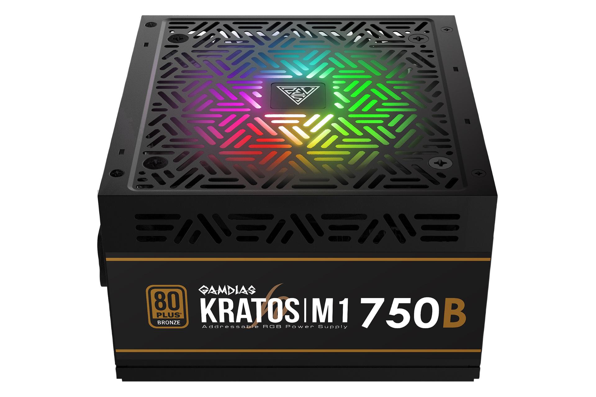 نمای کناری پاور کامپیوتر گیم دیاس KRATOS M1-750B با توان 750 وات