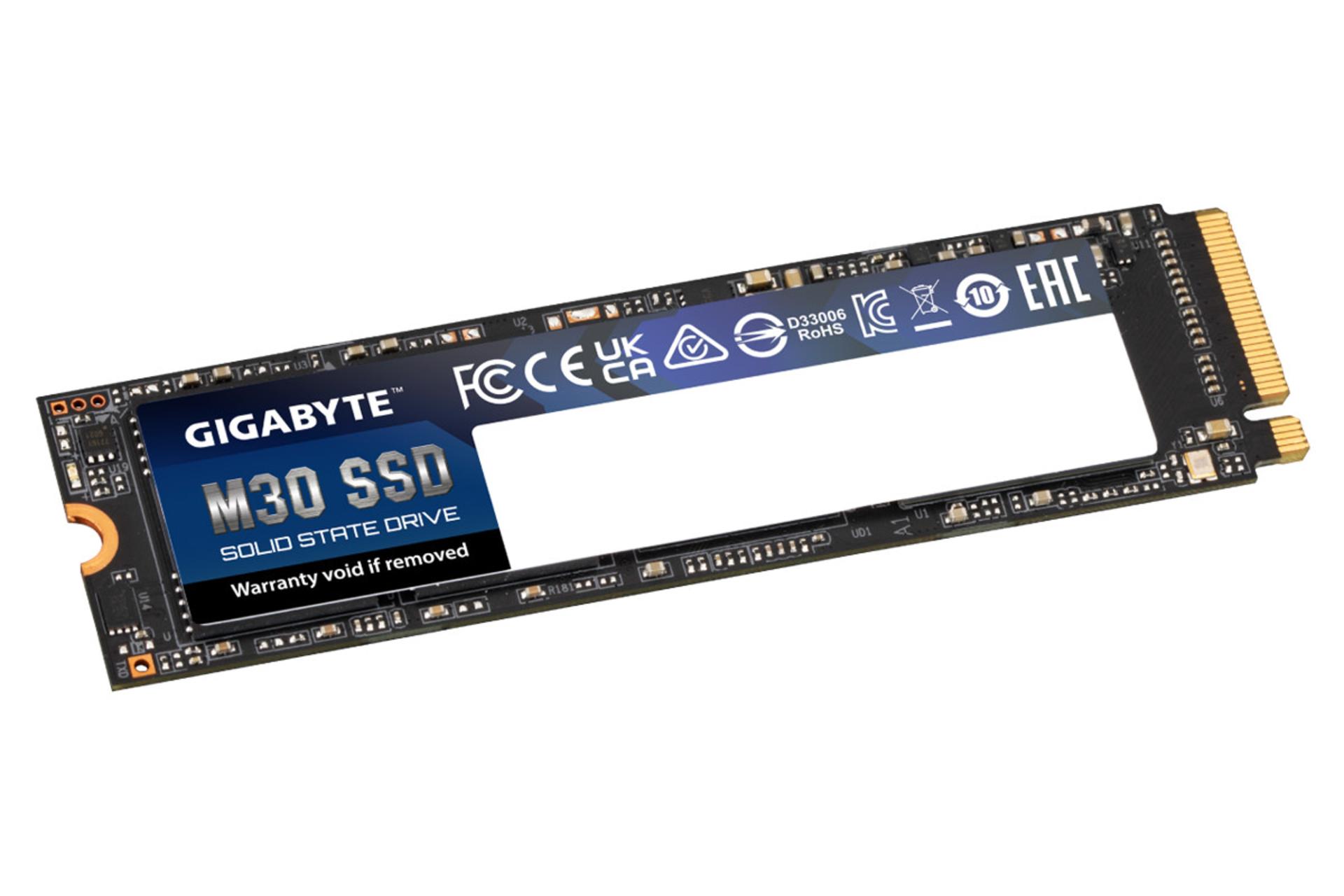 نمای چپ SSD گیگابایت M30 NVMe M.2 ظرفیت 512 گیگابایت