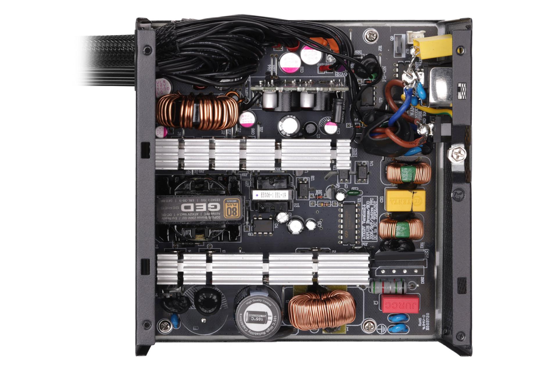 نمای بریده پاور کامپیوتر گرین GP600A-GED با توان 600 وات