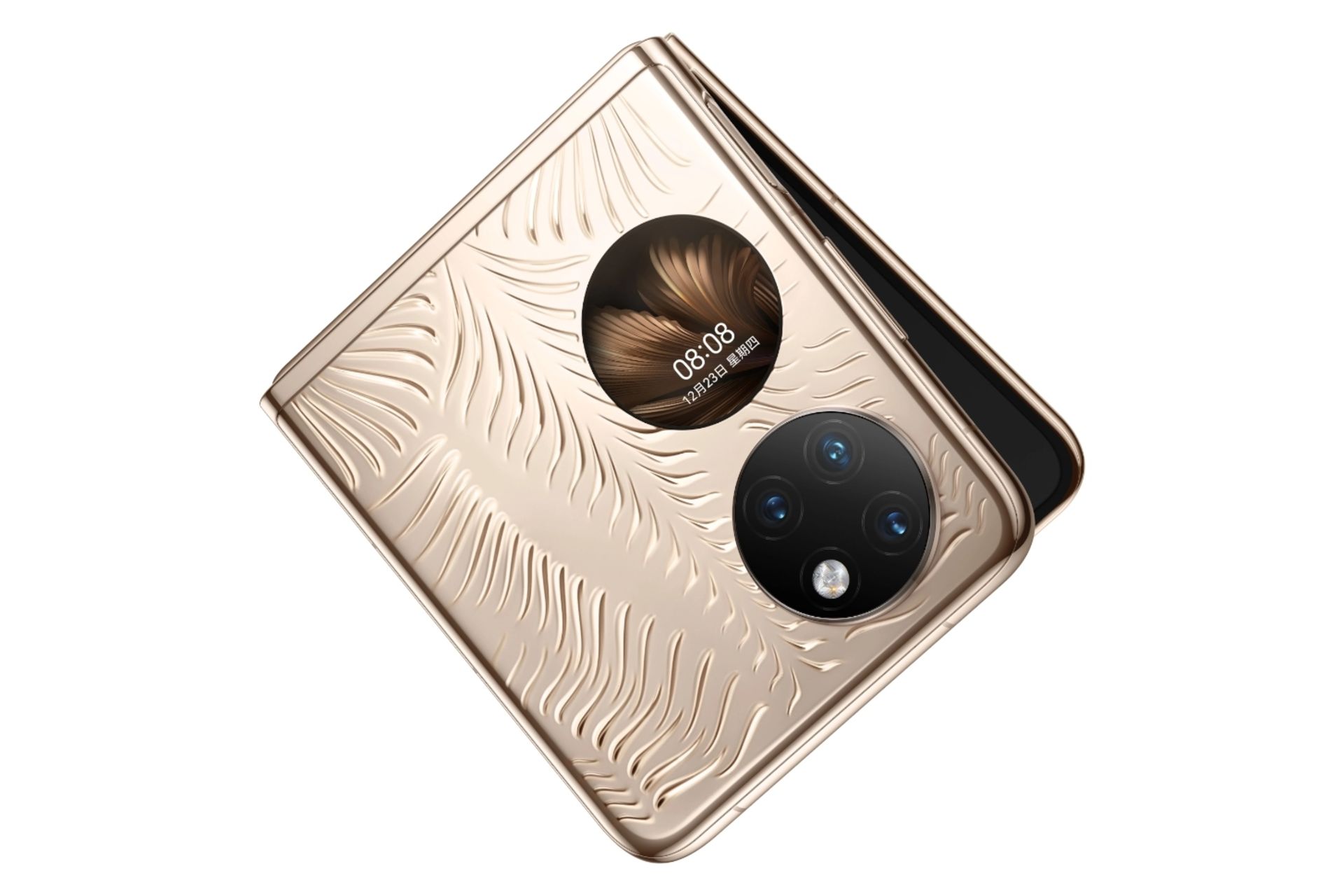 حالت تاشده گوشی موبایل پی 50 پاکت هواوی / Huawei P50 Pocket طلایی