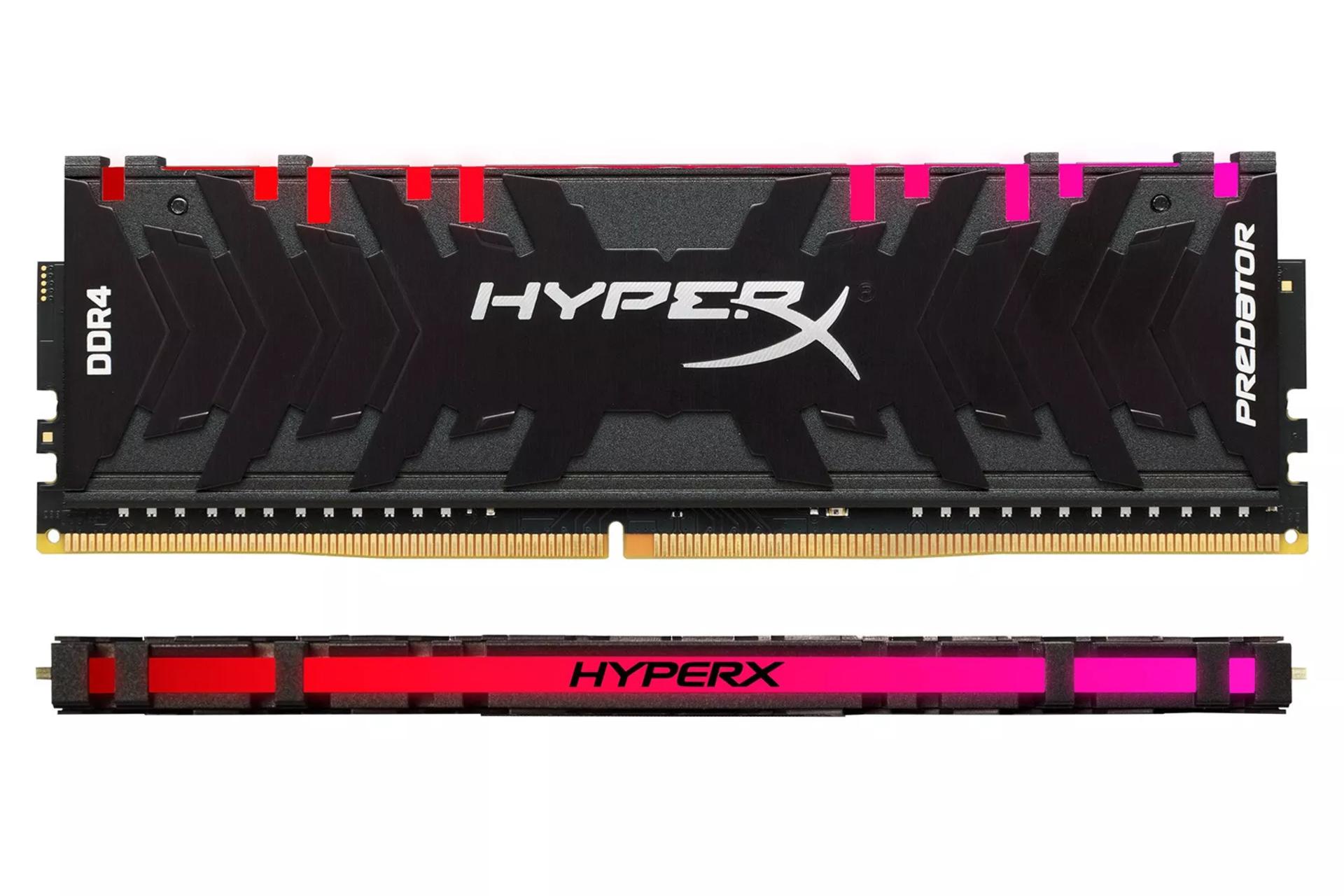 نمای بالا رم هایپر ایکس Predator RGB ظرفیت 16 گیگابایت از نوع DDR4-3000