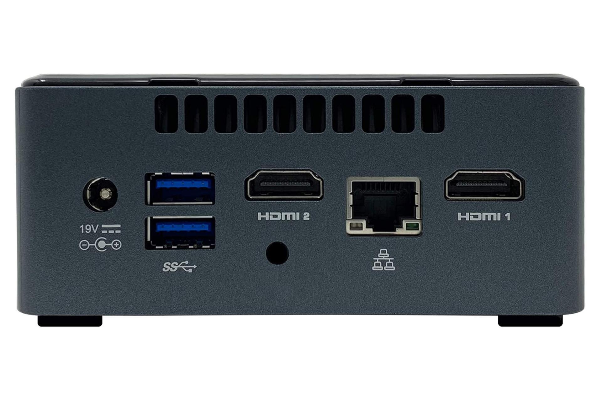 نمای پشت Mini PC اینتل Intel NUC7CJYH