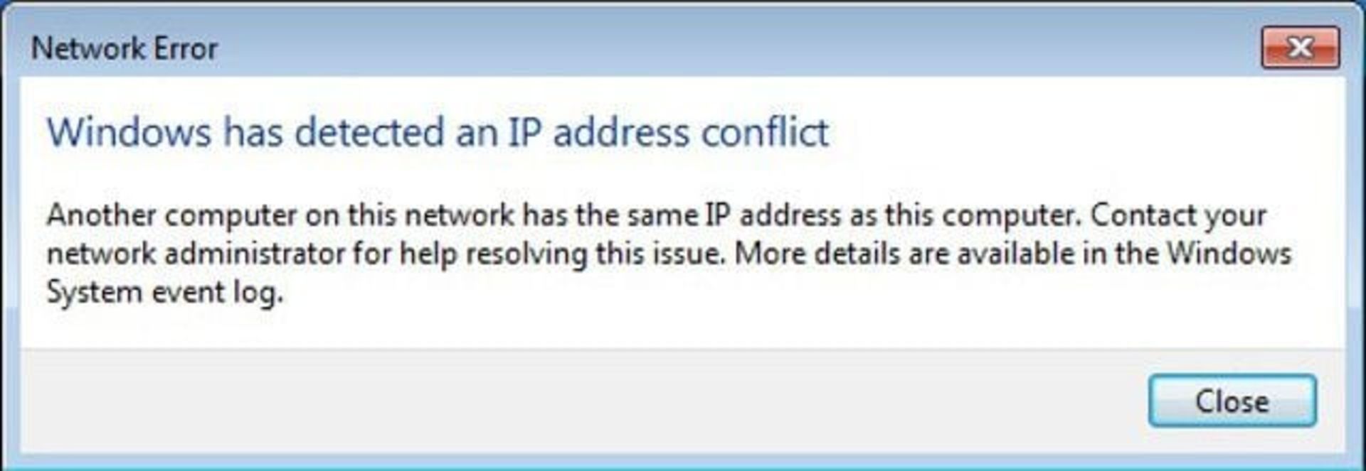 رفع مشکل تداخل آدرس IP 