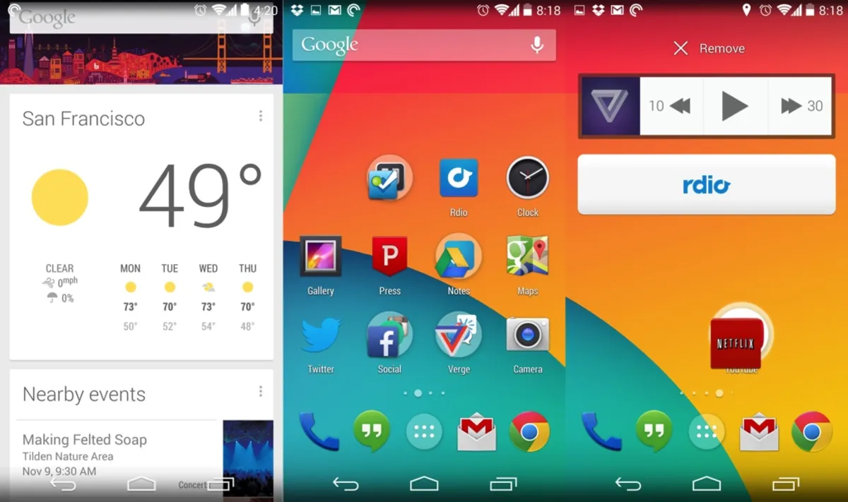 Android 4.4 KitKat user interface