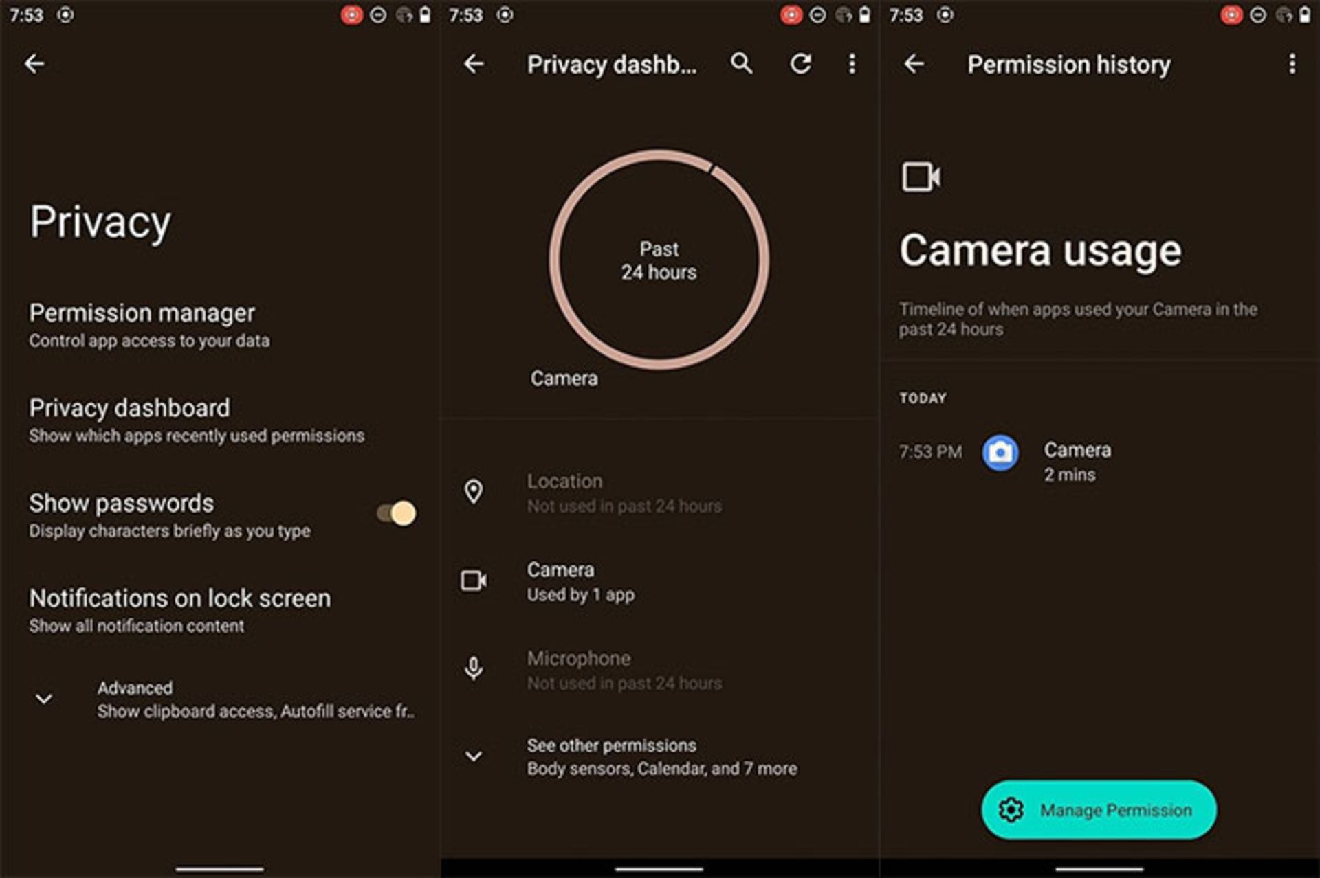 داشبورد privacy