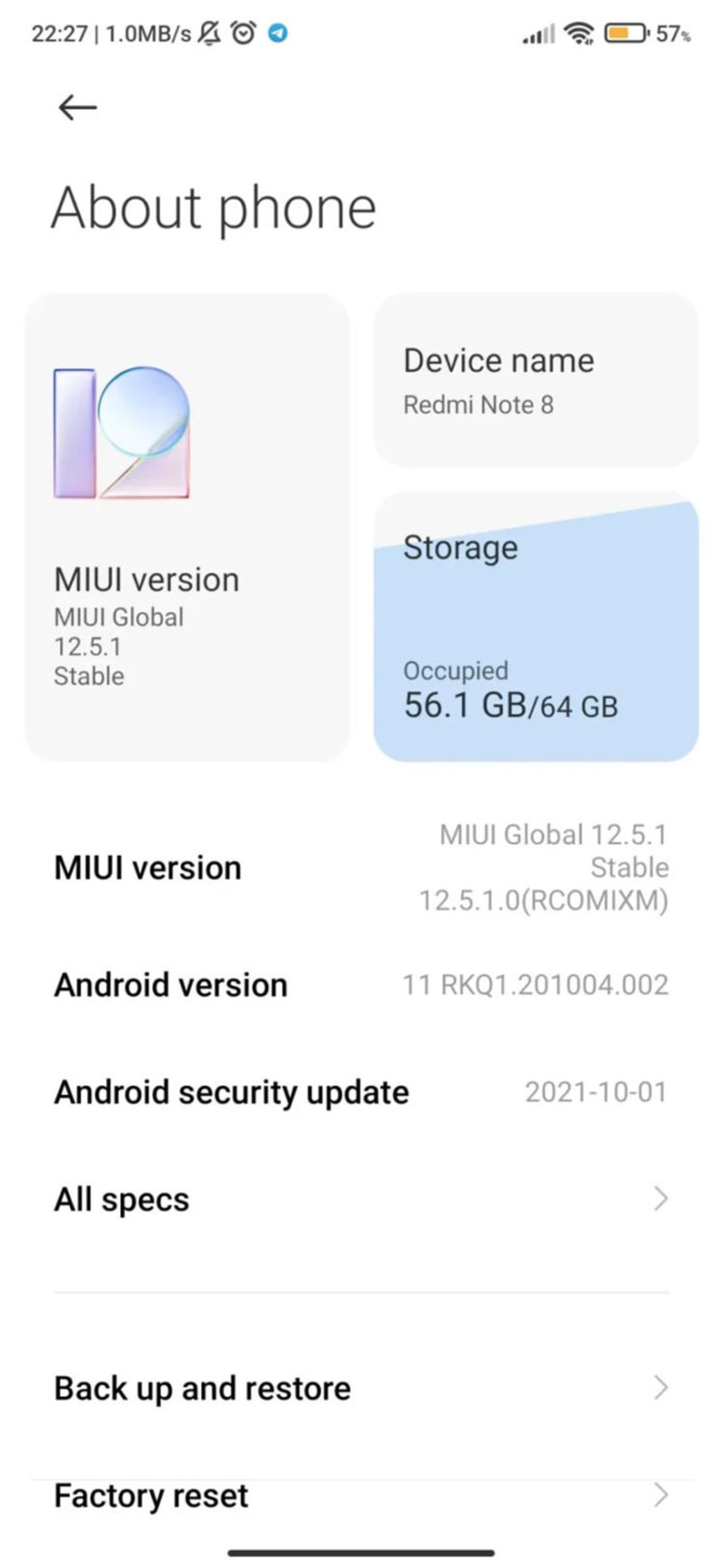 آپدیت MIUI 12.5 برای ردمی نوت 8