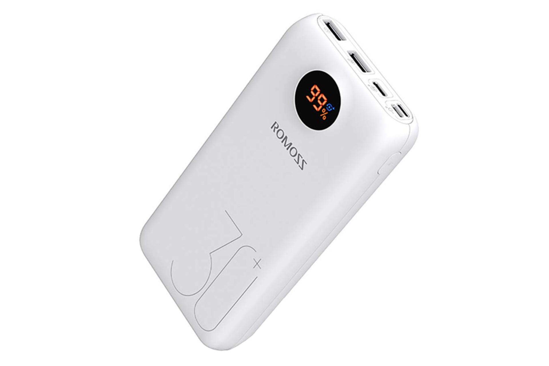 نمای روبرو پاور بانک روموس SW30 Plus