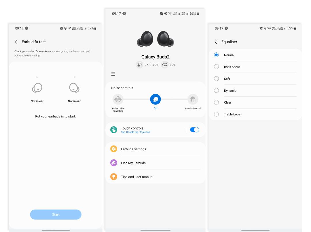 اپلیکیشن wearable سامسونگ - گلکسی بادز ۲