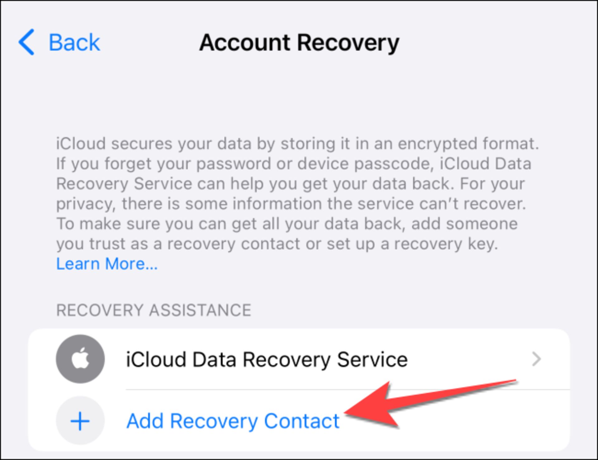 روش افزودن recovery contact در دستگاه‌های اپل