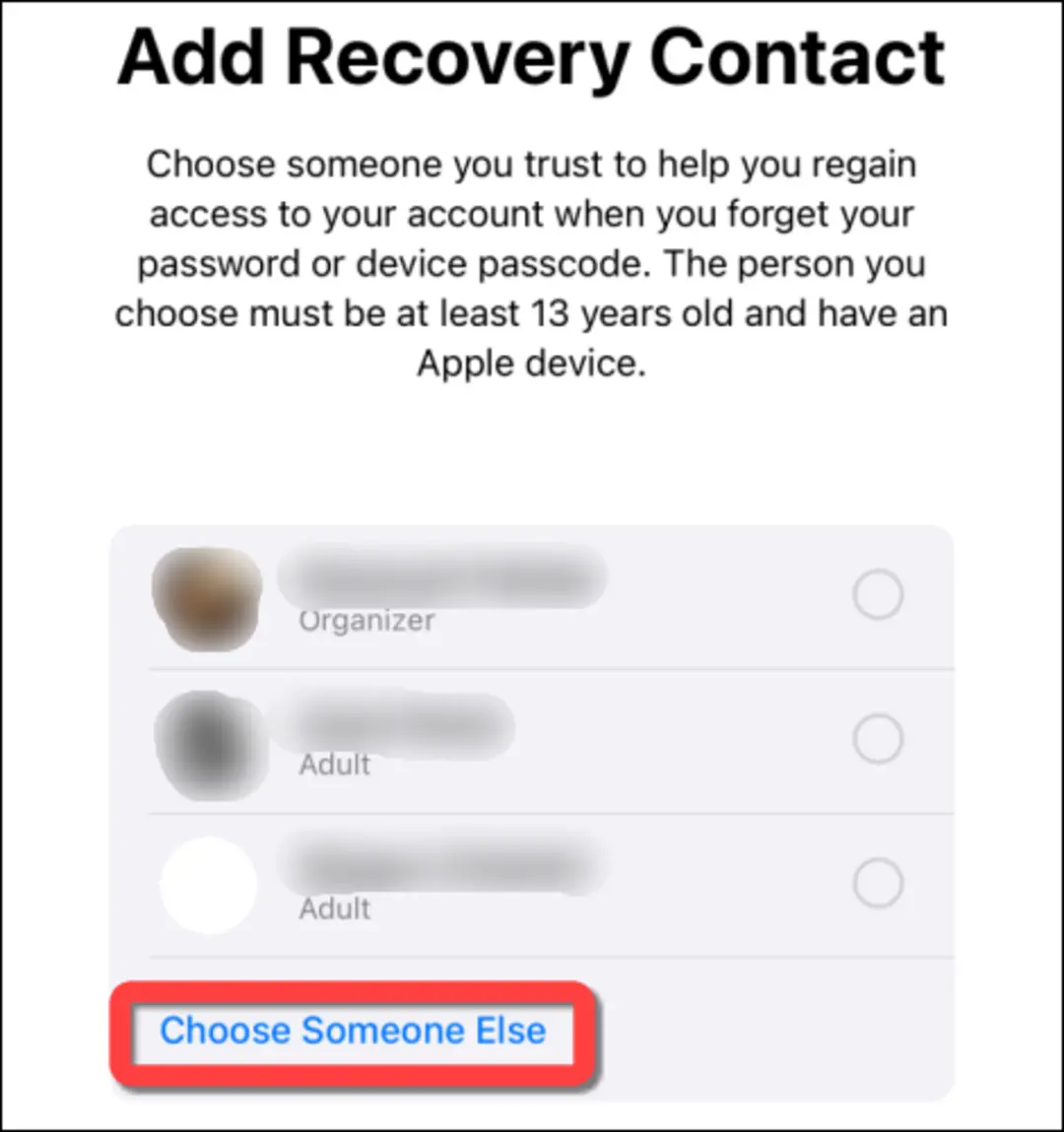 روش افزودن recovery contact در دستگاه‌های اپل