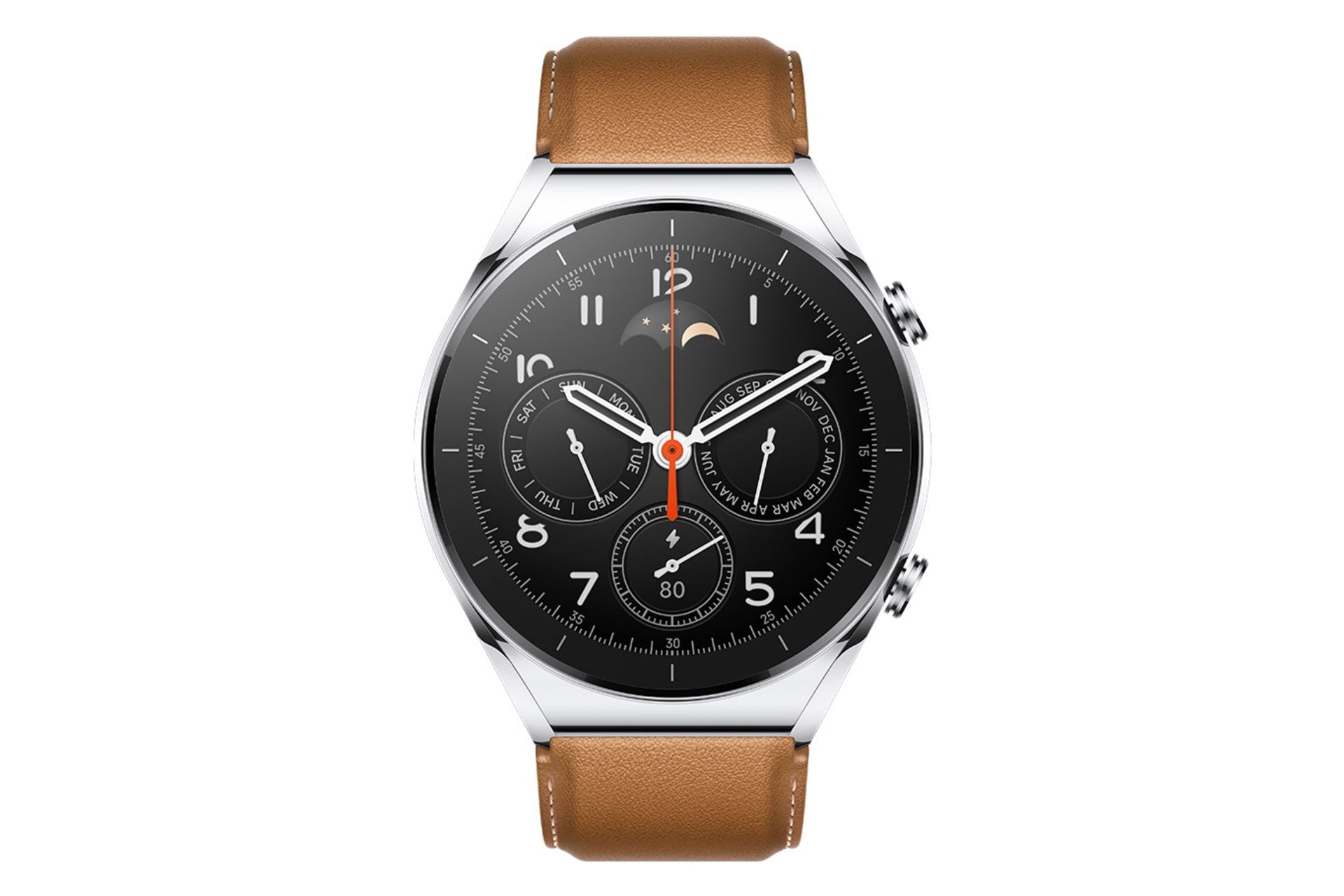 مرجع متخصصين ايران واچ S1 شيائومي / Xiaomi Watch S1 نقره اي بند قهوه اي